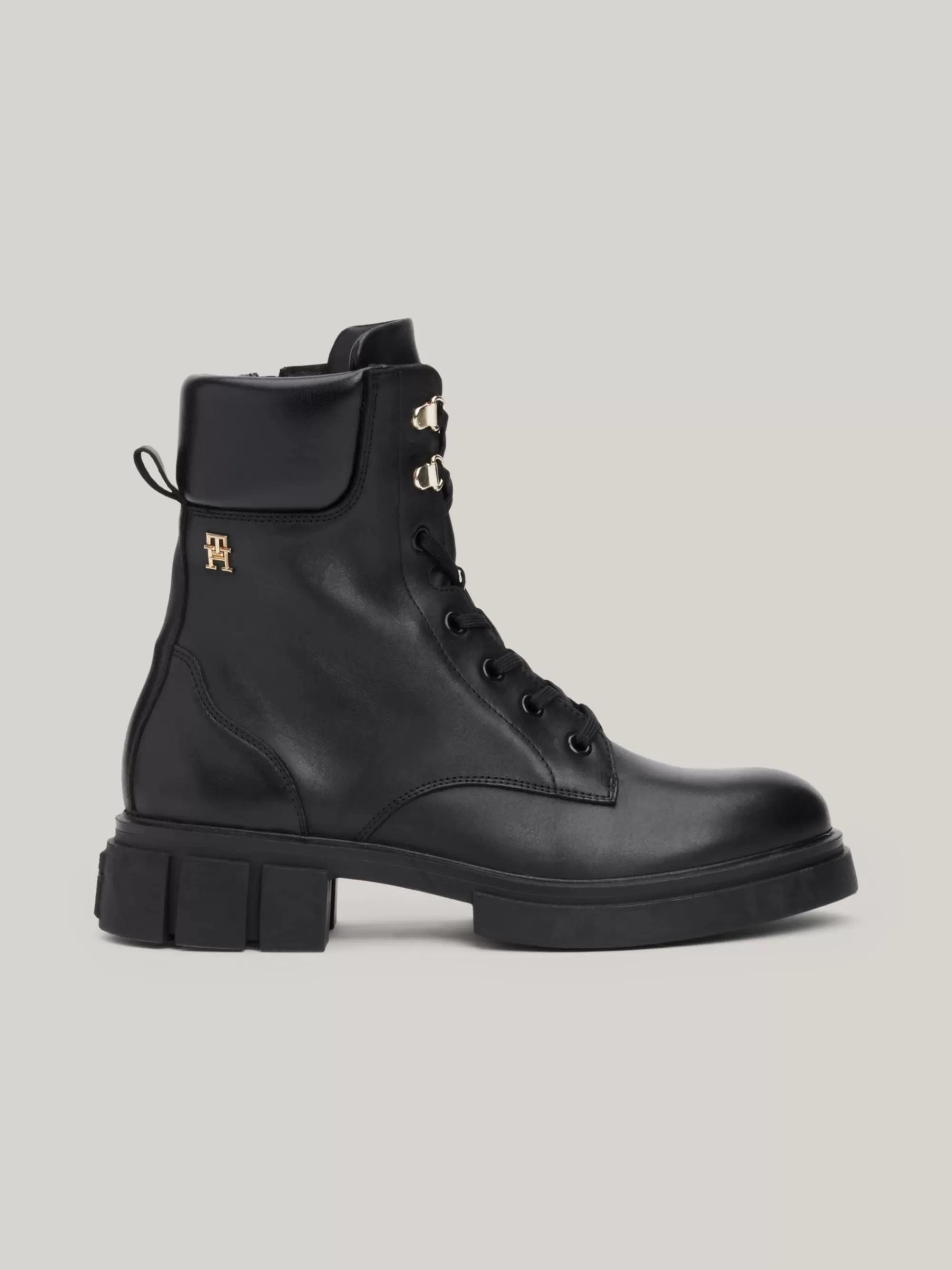 Veterlaarzen | Laarzen & Enkellaarzen*Tommy Hilfiger Leren Veterboots BLACK