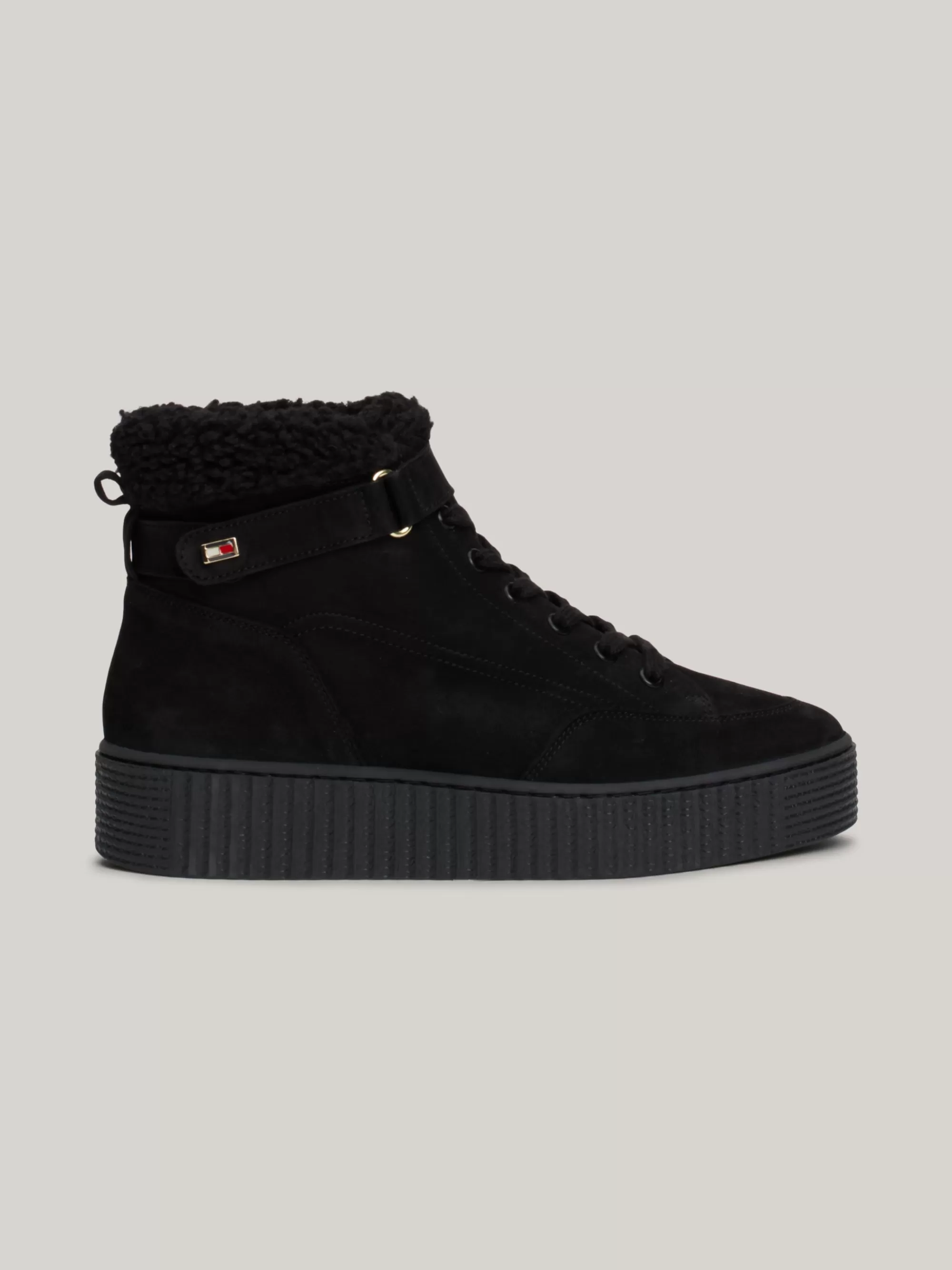 Veterlaarzen | Laarzen & Enkellaarzen*Tommy Hilfiger Leren Veterlaars Met Warme Voering BLACK