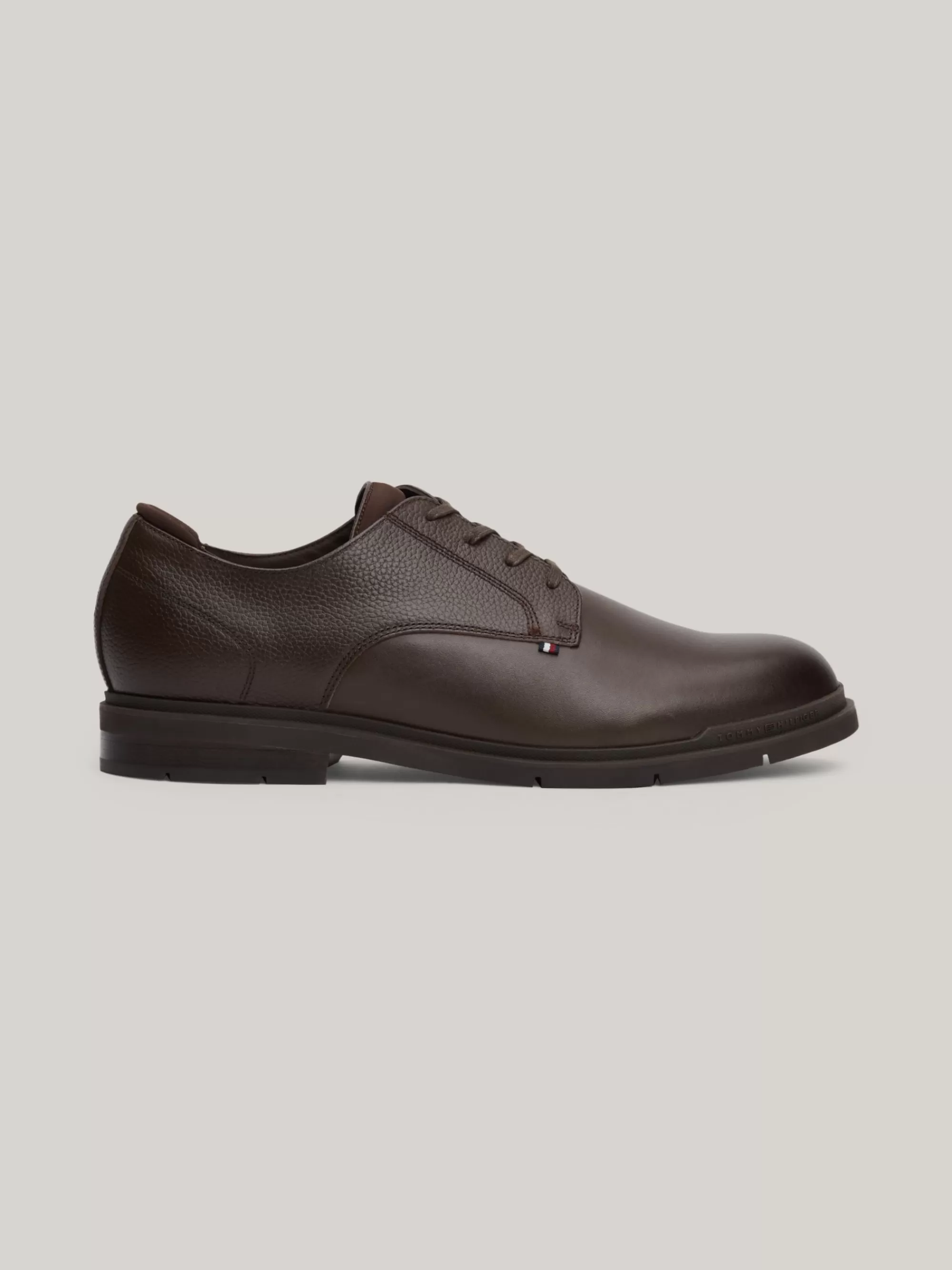 Formele Schoenen*Tommy Hilfiger Leren Veterschoen Met Gegranuleerde Finish COCOA