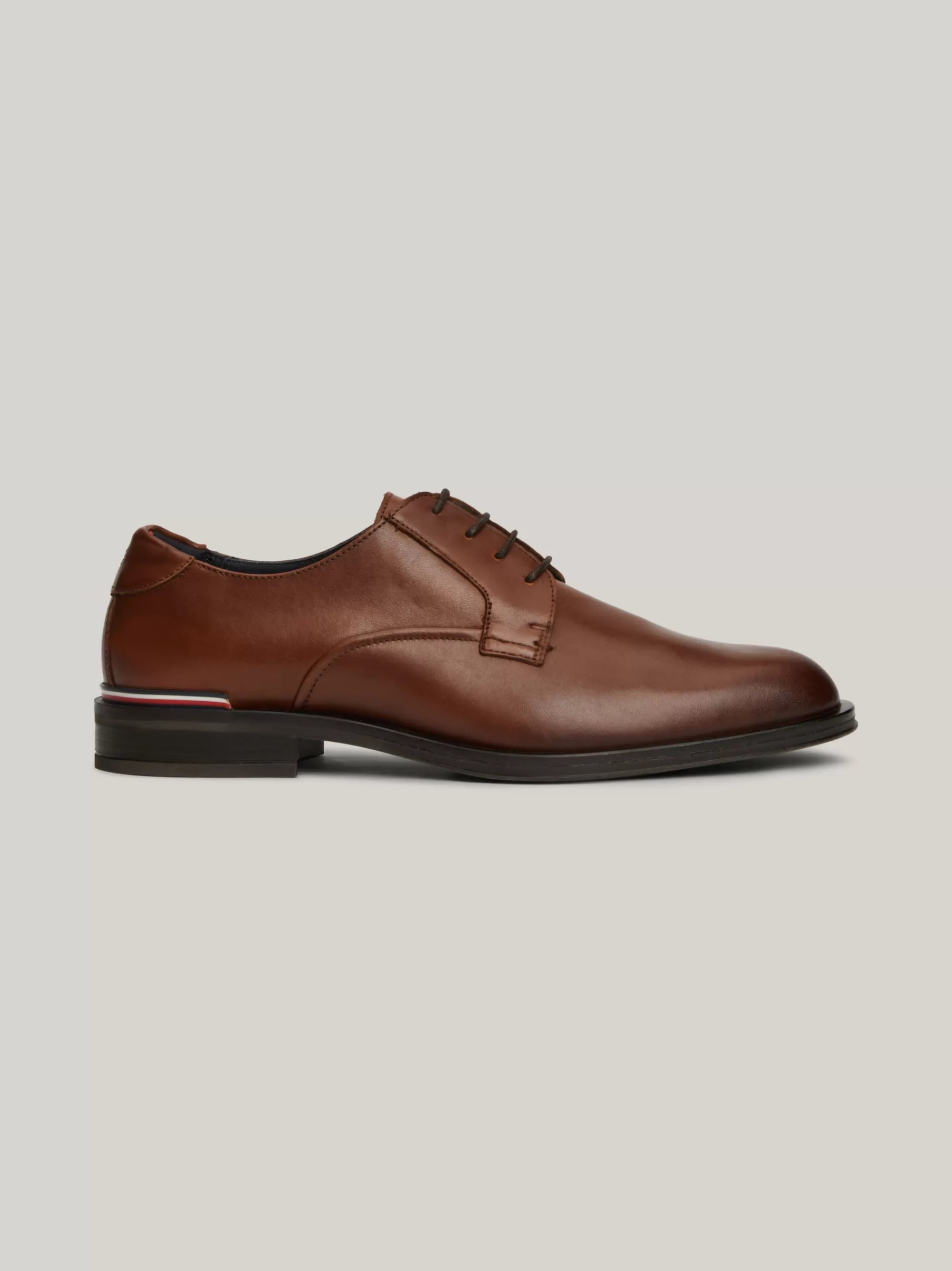 Formele Schoenen*Tommy Hilfiger Leren Veterschoen Met Signature-tape WINTER COGNAC