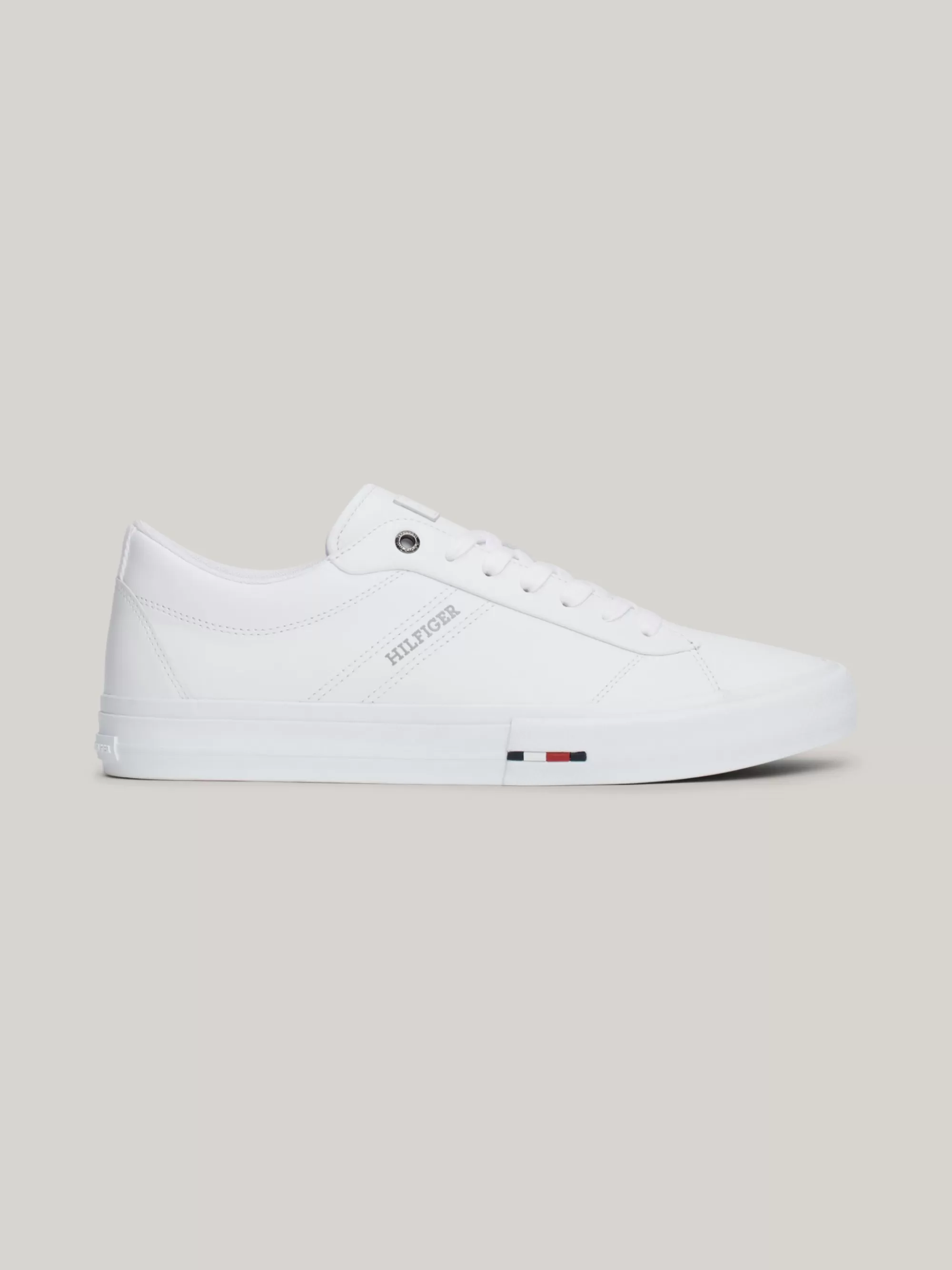 White Trainers | Sneakers*Tommy Hilfiger Leren Vetersneaker Met Logo WHITE