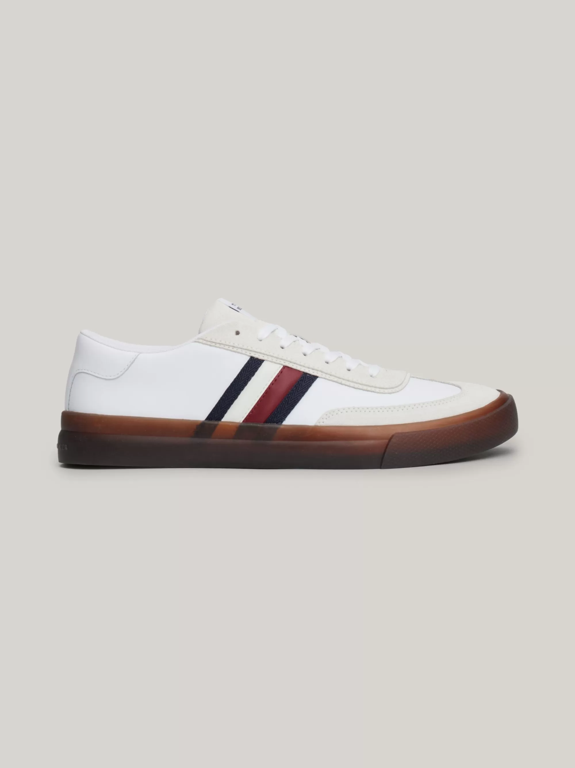 White Trainers | Sneakers*Tommy Hilfiger Leren Vetersneaker Met Signature-tape WHITE