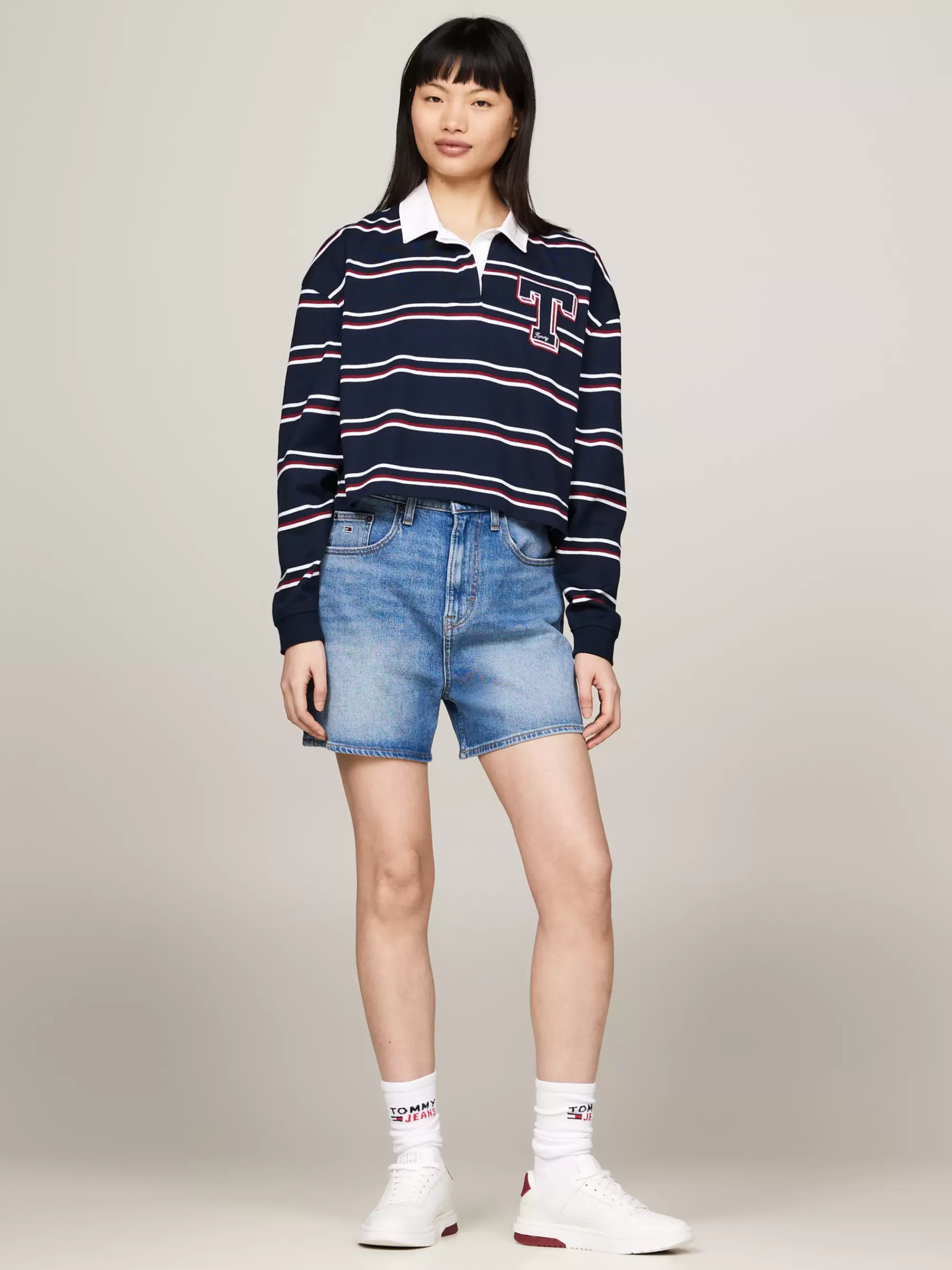 Polo's*Tommy Hilfiger Letterman Relaxed Fit Rugbypolo Met Strepen DARK NIGHT NAVY STRIPE