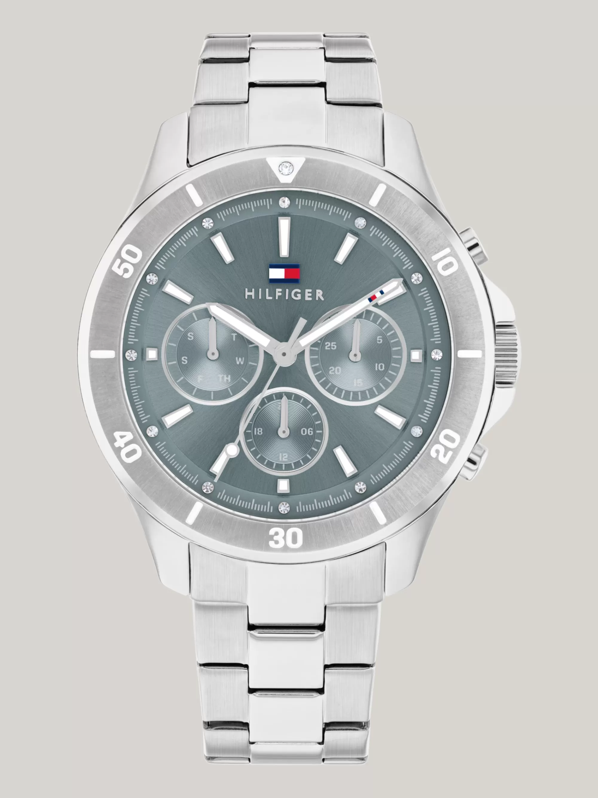Horloges*Tommy Hilfiger Lichtblauw Horloge Van Roestvrij Staal SILVER