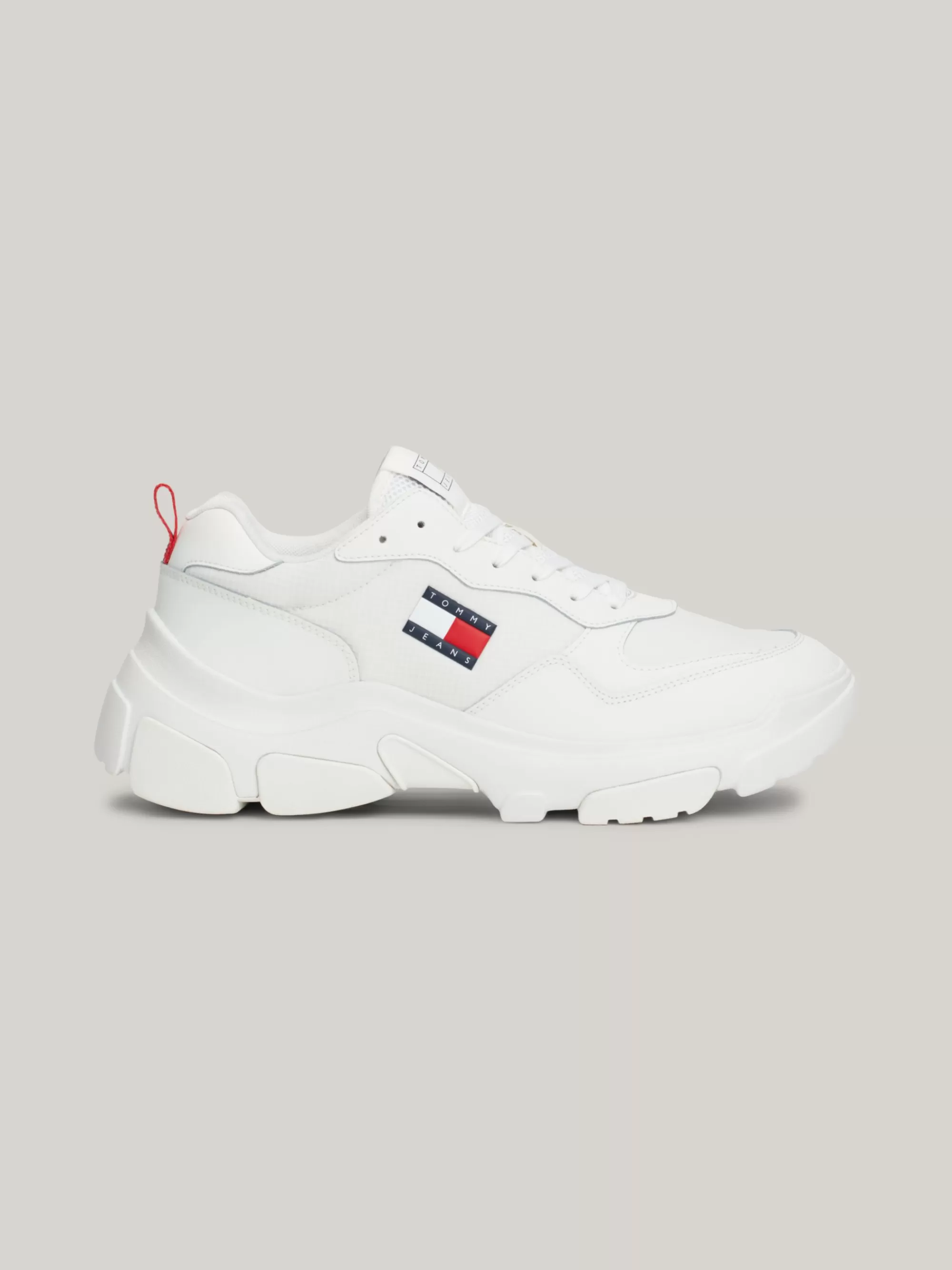 Sneakers*Tommy Hilfiger Lichtgewicht Chunky Leermix Hardloopsneaker ECRU