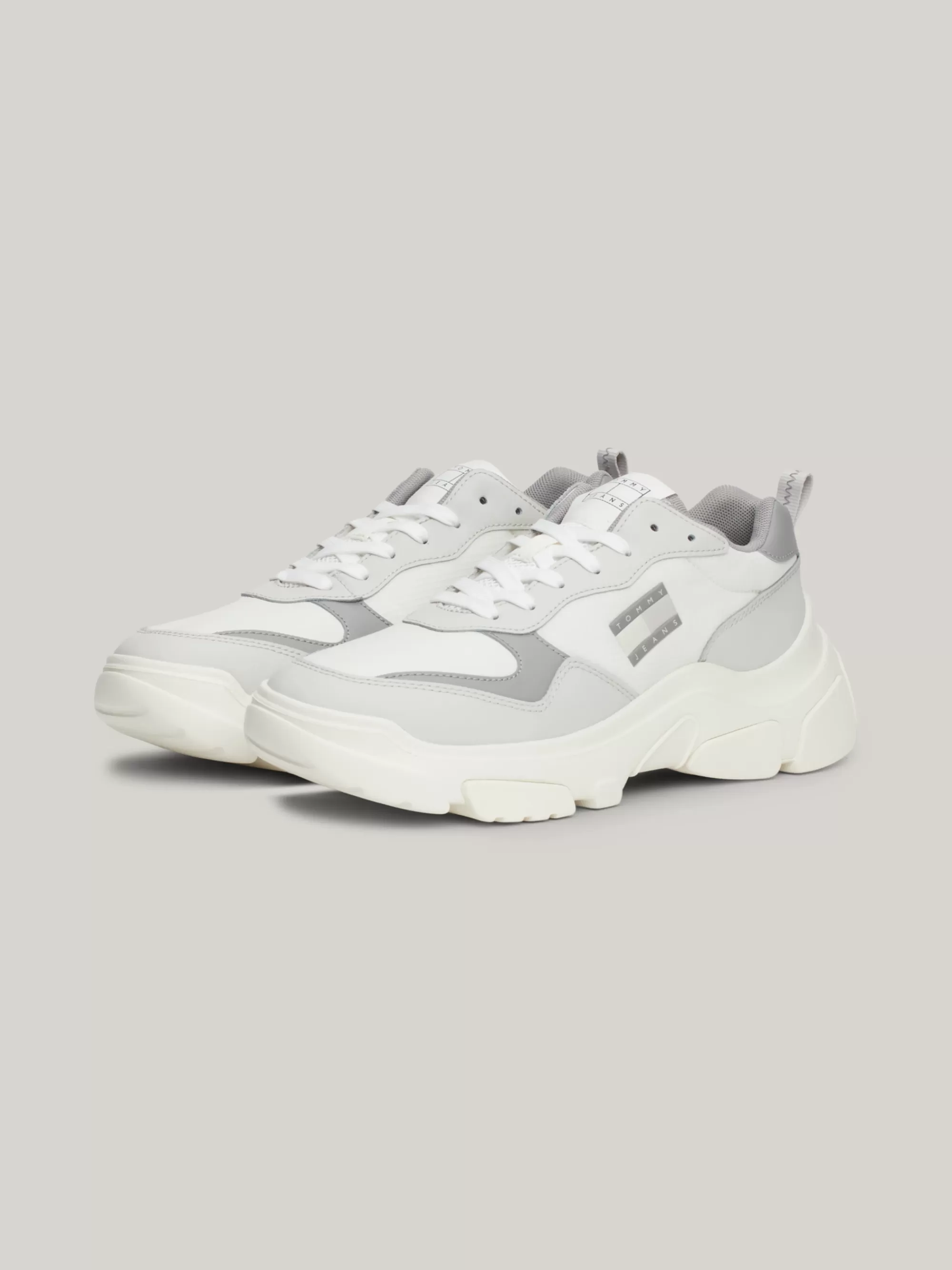 Sneakers*Tommy Hilfiger Lichtgewicht Chunky Leermix Hardloopsneaker STRATUS GREY