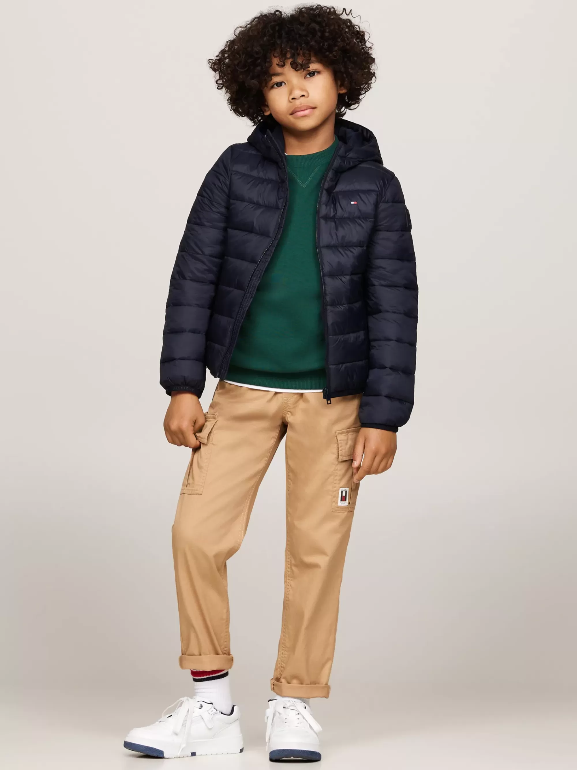 Jassen & Jacks | Jassen*Tommy Hilfiger Lichtgewicht Doorgestikt Jack Met Capuchon DESERT SKY