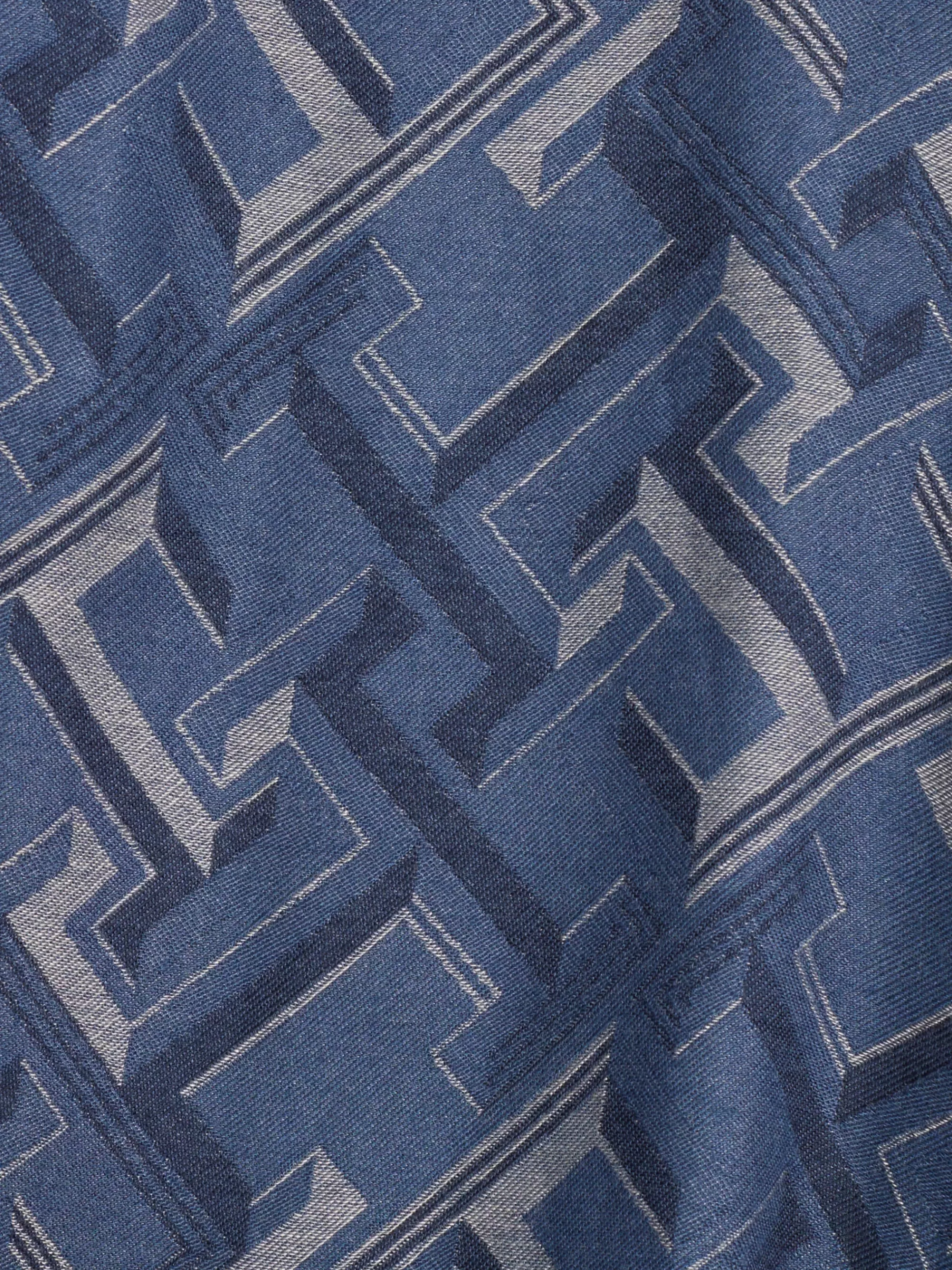 Sjaals | Sjaals*Tommy Hilfiger Lichtgewicht Jacquard Sjaal Met Monogram FOSSIL BLUE
