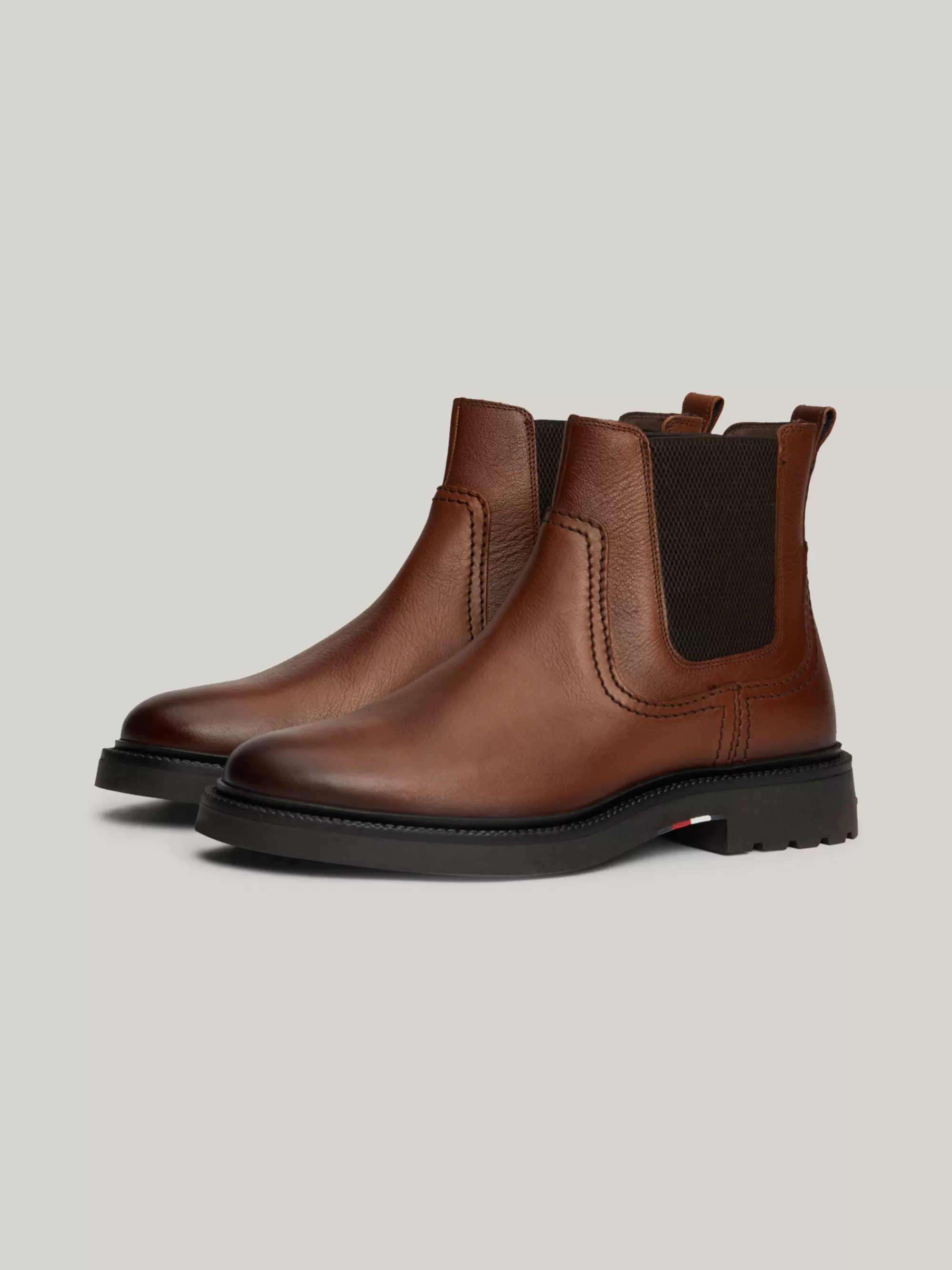 Chelsea Boots | Laarzen*Tommy Hilfiger Lichtgewicht Leren Chelsea Boot WINTER COGNAC