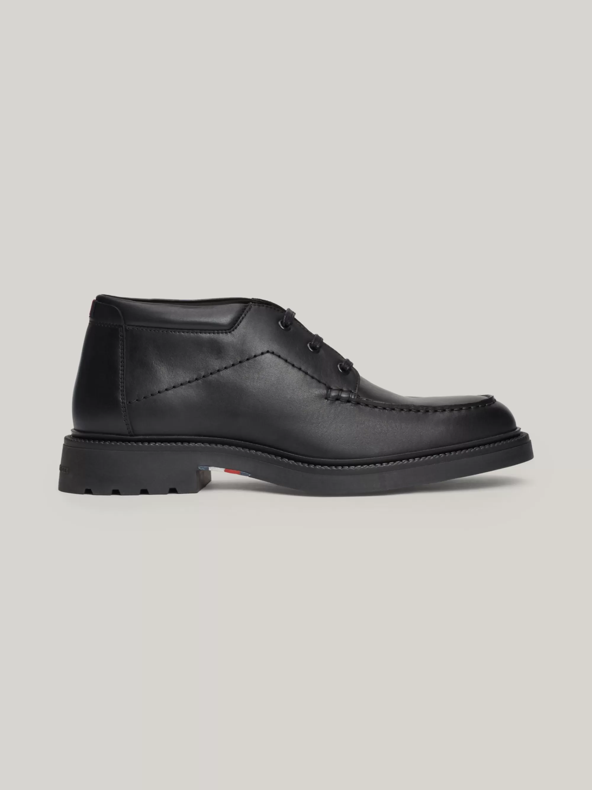 Veterboots | Laarzen*Tommy Hilfiger Lichtgewicht Leren Veterboot BLACK