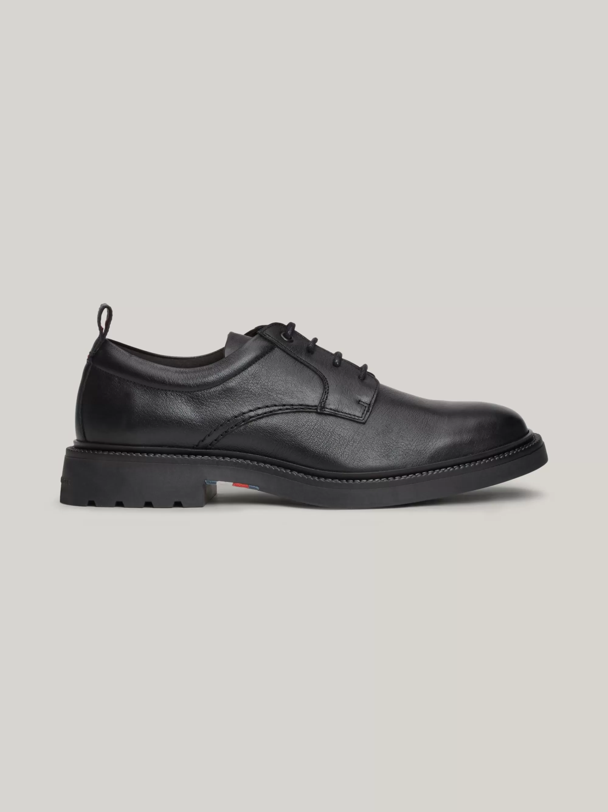Formele Schoenen*Tommy Hilfiger Lichtgewicht Leren Veterschoenen BLACK
