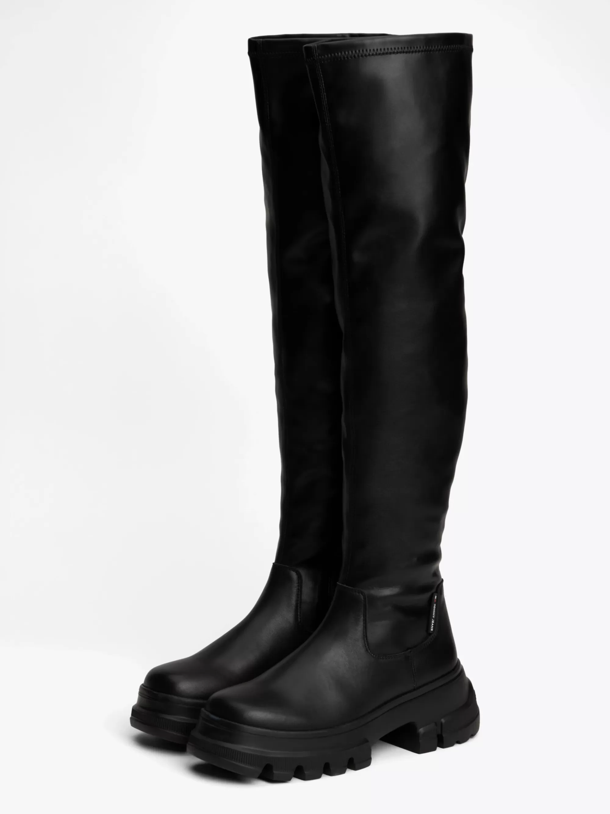 Laarzen & Enkellaarzen*Tommy Hilfiger Lichtgewicht Overknee Laars Met Profielzool BLACK