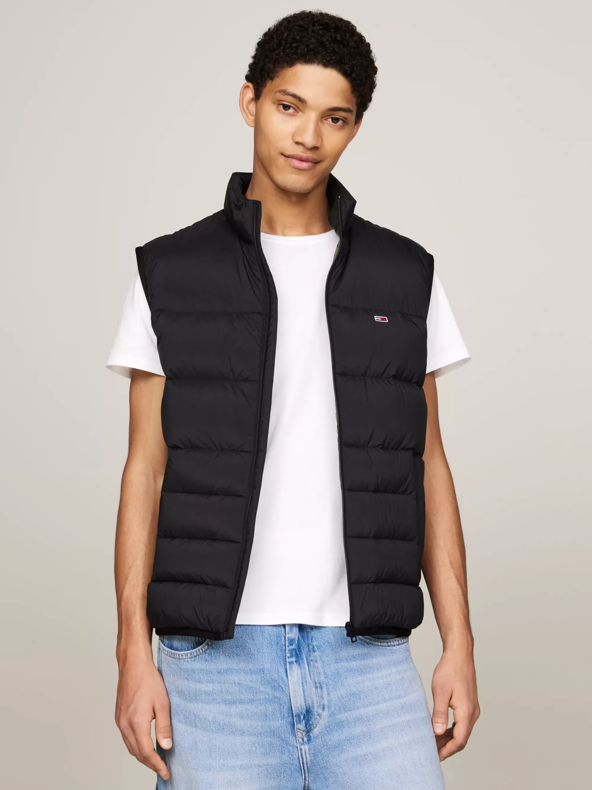 Jassen & Jacks*Tommy Hilfiger Lightgewicht Regular Donsbodywarmer Met Rits BLACK