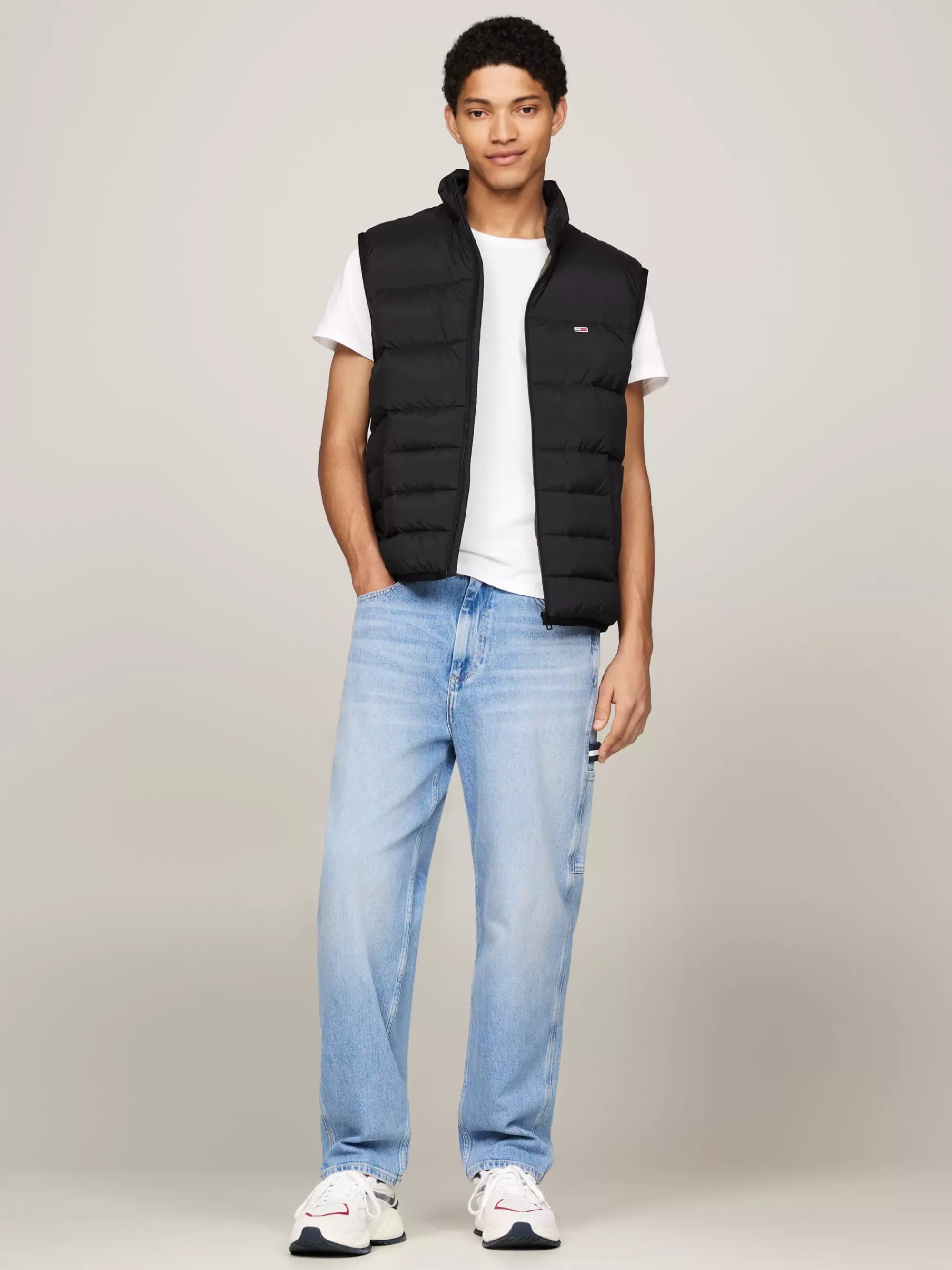 Jassen & Jacks*Tommy Hilfiger Lightgewicht Regular Donsbodywarmer Met Rits BLACK