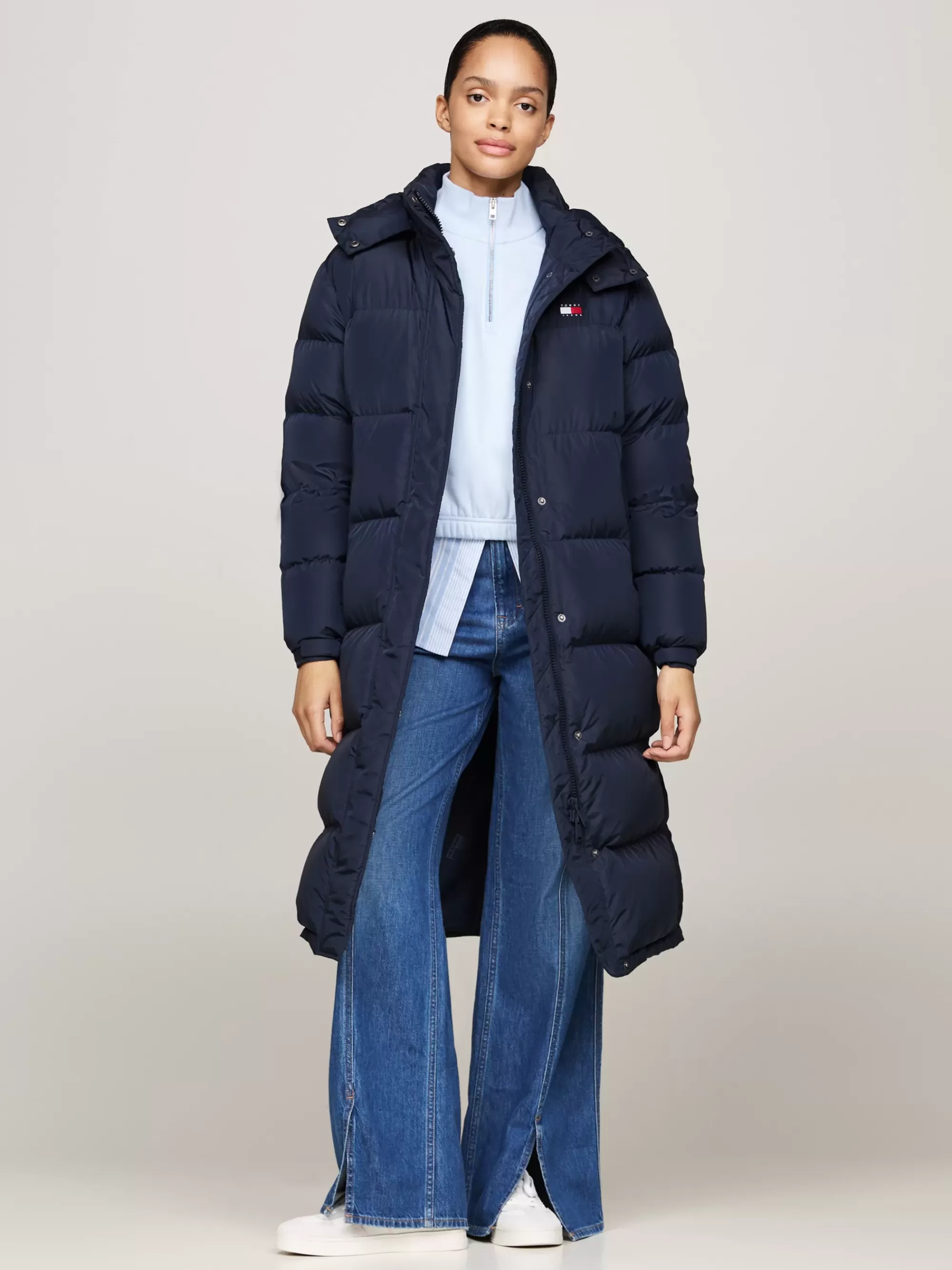Jassen & Jacks*Tommy Hilfiger Longline Alaska Pufferjas Met Dons DARK NIGHT NAVY