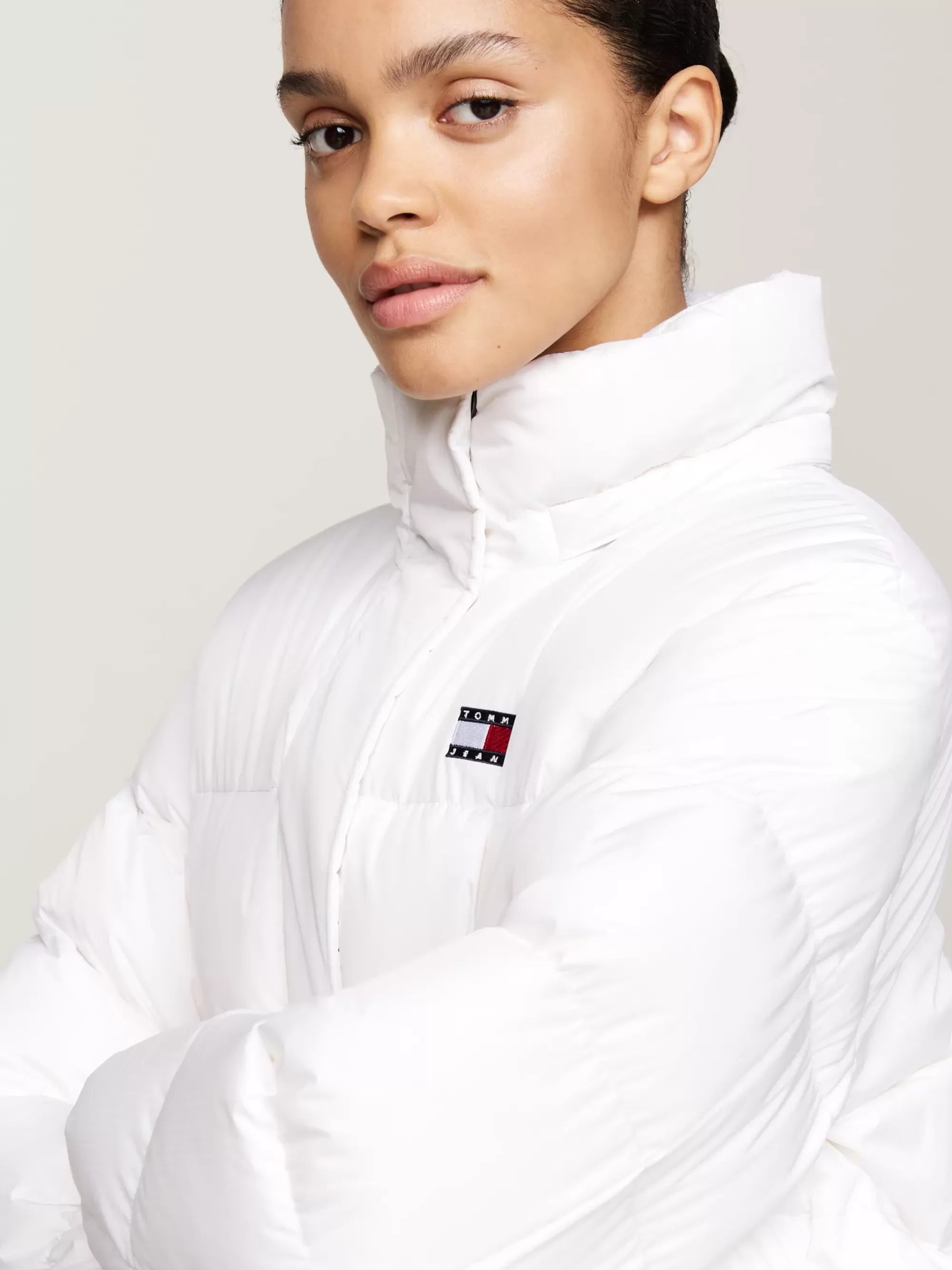 Jassen & Jacks*Tommy Hilfiger Longline Alaska Pufferjas Met Dons WHITE