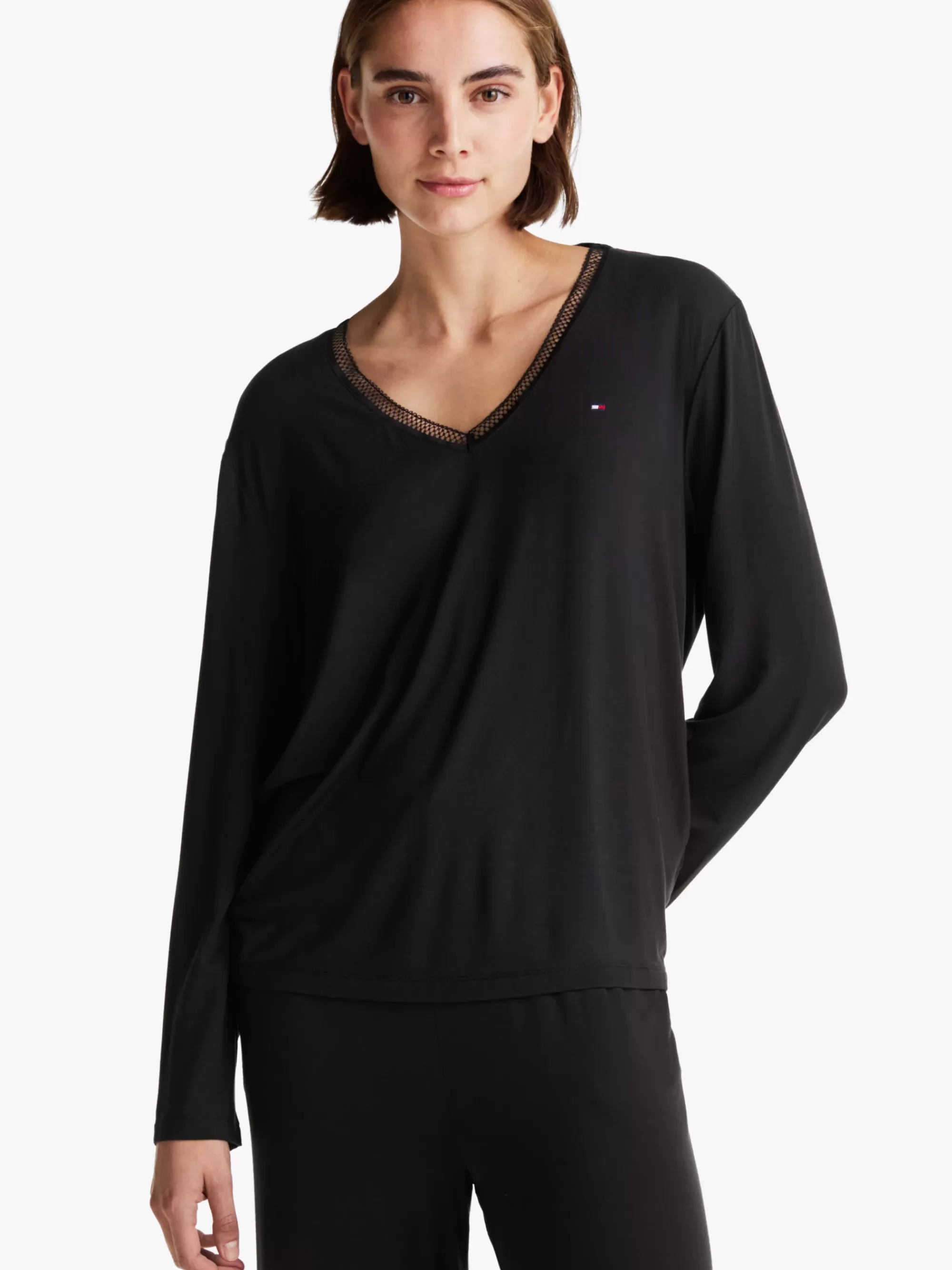 T-Shirts*Tommy Hilfiger Longsleeve Pyjamatop BLACK