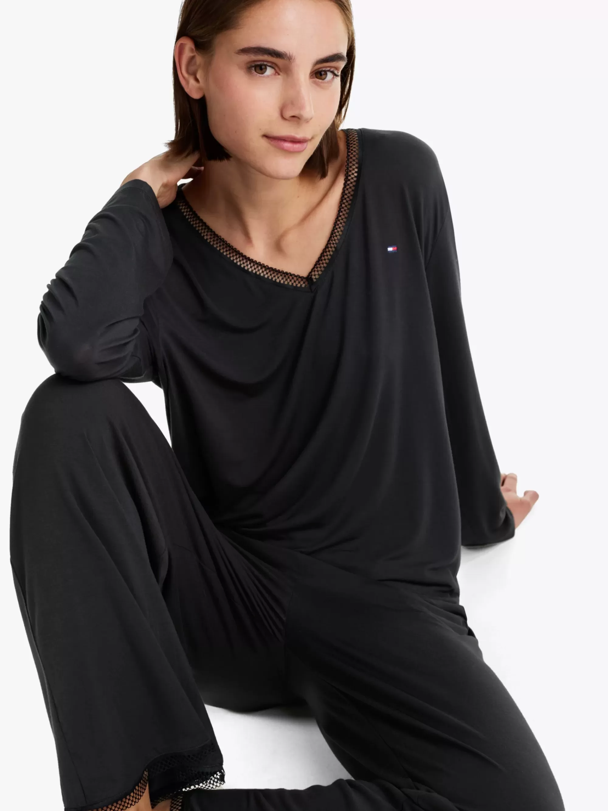 T-Shirts*Tommy Hilfiger Longsleeve Pyjamatop BLACK
