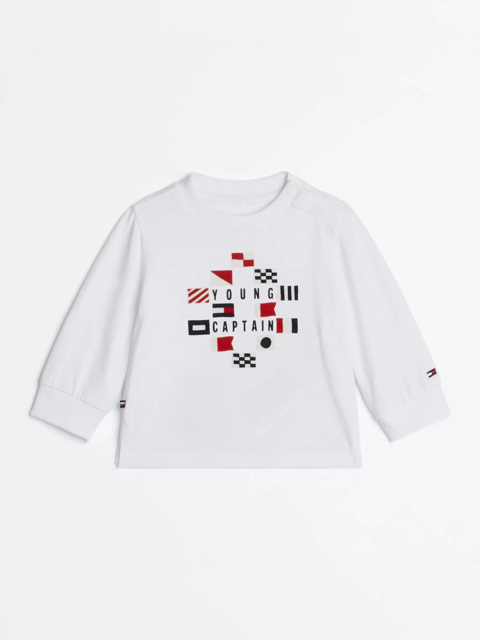 Meisjes | Jongens*Tommy Hilfiger Longsleeve T-shirt Met Flocked Logo WHITE
