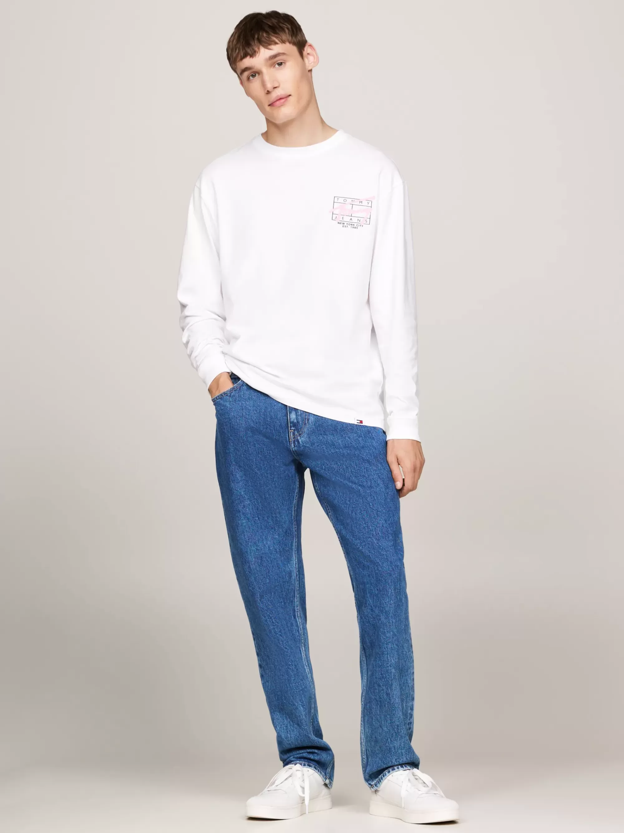 T-Shirts*Tommy Hilfiger Longsleeve T-shirt Met Graffiti-logo WHITE