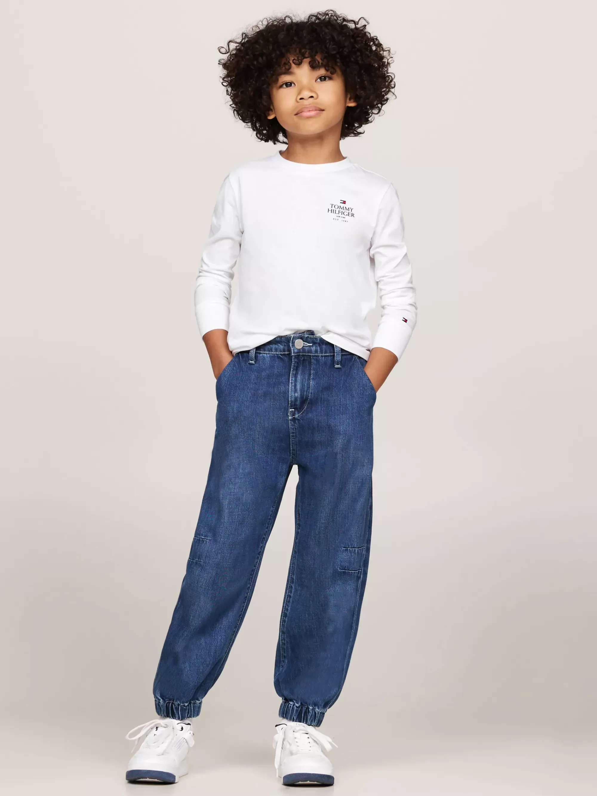 T-Shirts & Polo's*Tommy Hilfiger Longsleeve T-shirt Met Hilfiger-logo WHITE