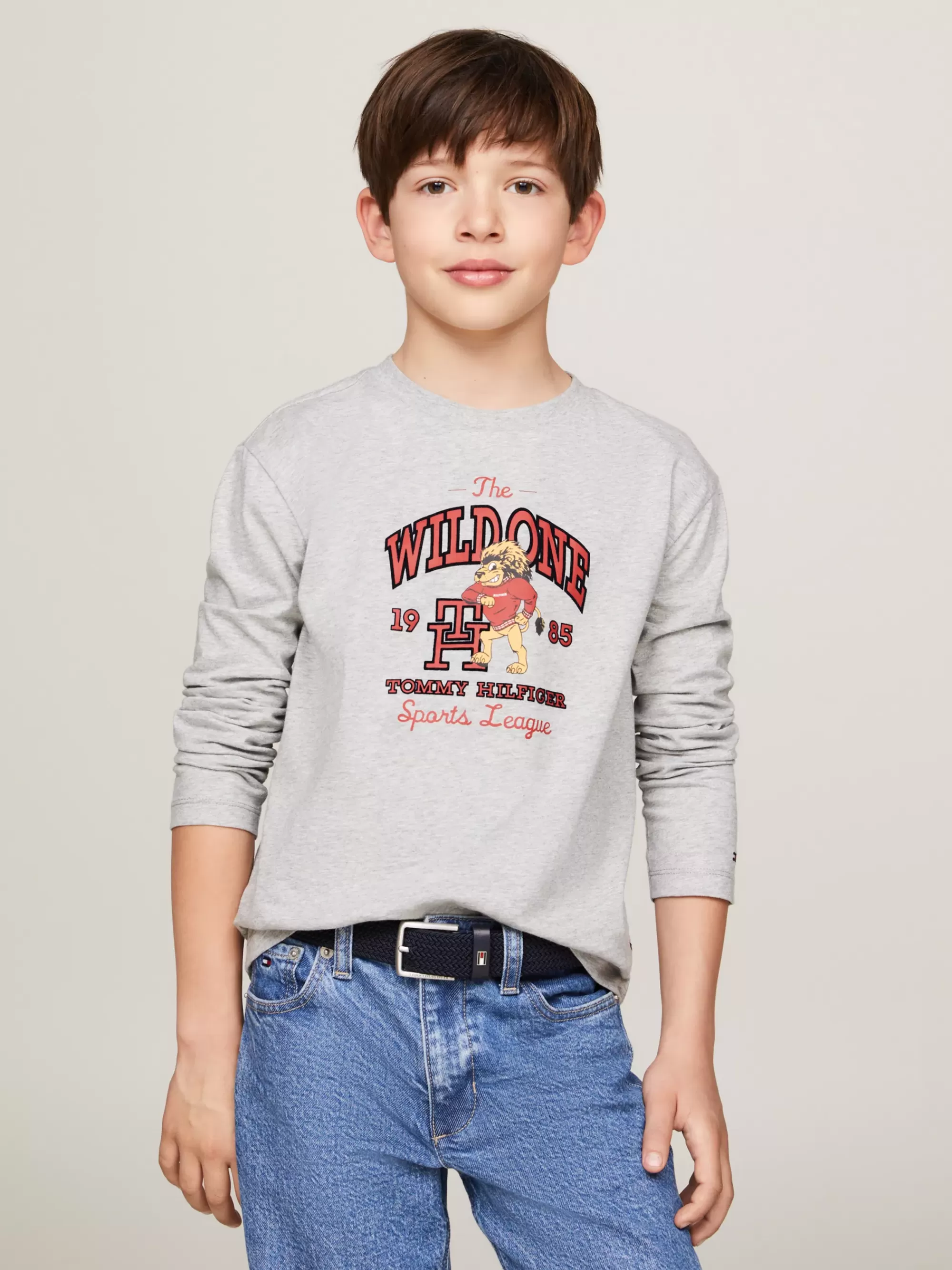 T-Shirts & Polo's*Tommy Hilfiger Longsleeve T-shirt Met Logo LIGHT GREY HEATHER