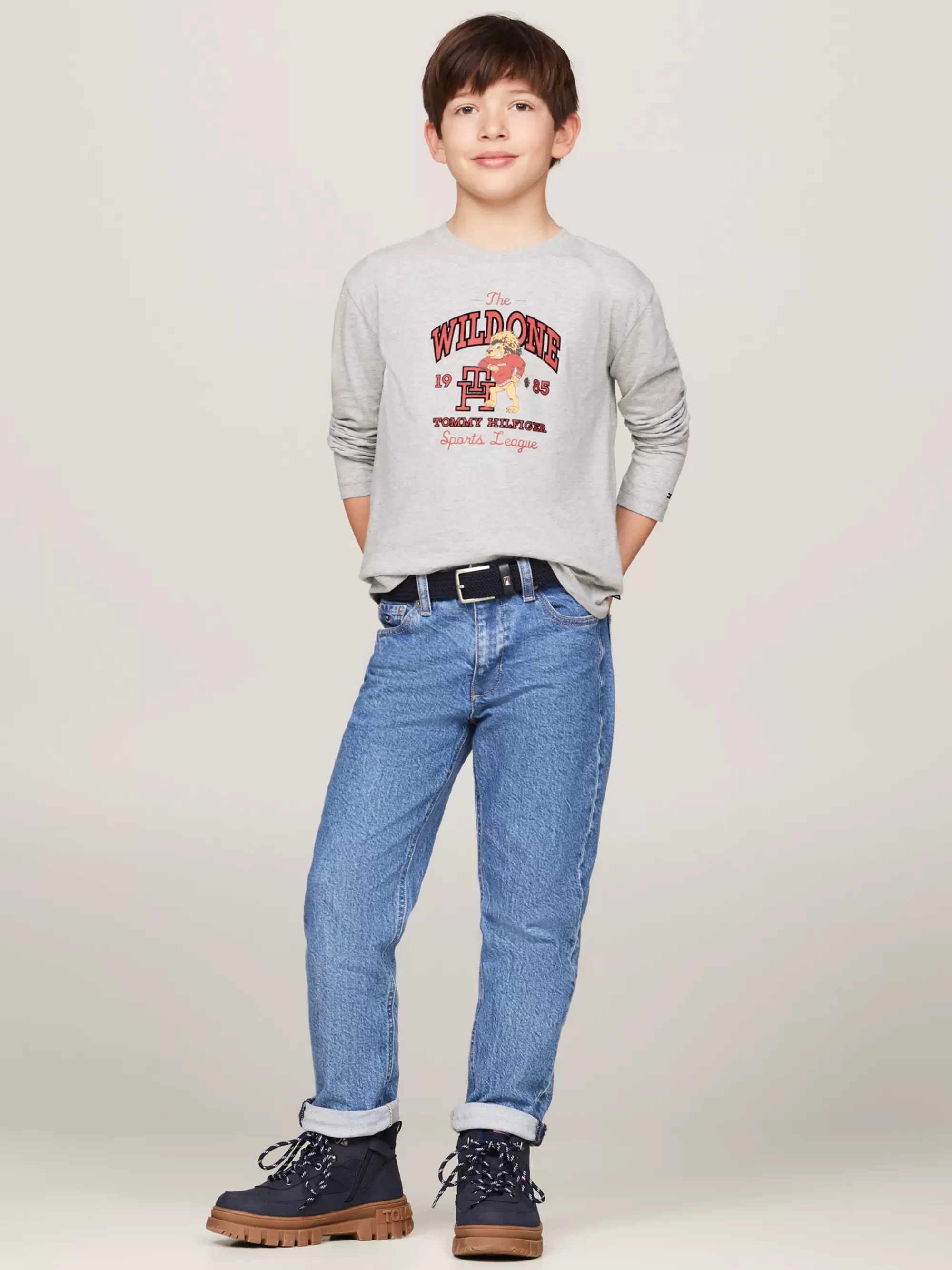 T-Shirts & Polo's*Tommy Hilfiger Longsleeve T-shirt Met Logo LIGHT GREY HEATHER