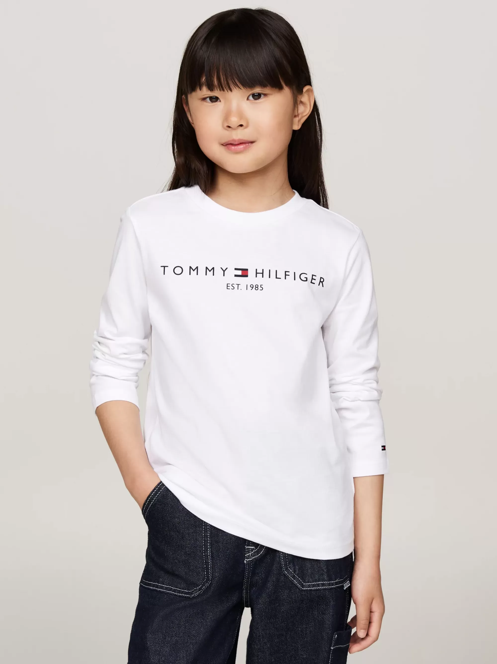 Tops & T-Shirts | T-Shirts & Polo's*Tommy Hilfiger Longsleeve T-shirt Met Logoprint WHITE