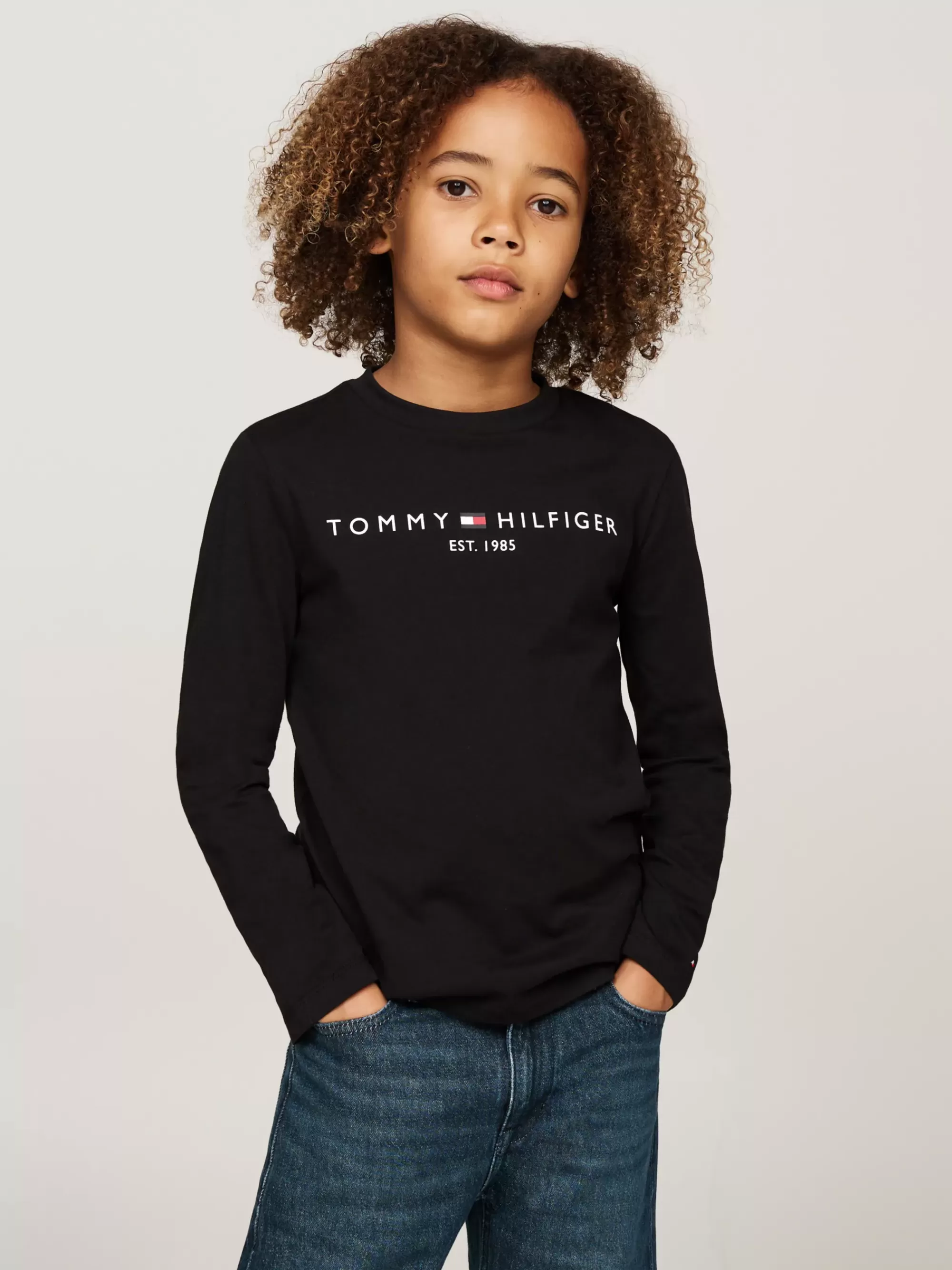 Tops & T-Shirts | T-Shirts & Polo's*Tommy Hilfiger Longsleeve T-shirt Met Logoprint BLACK