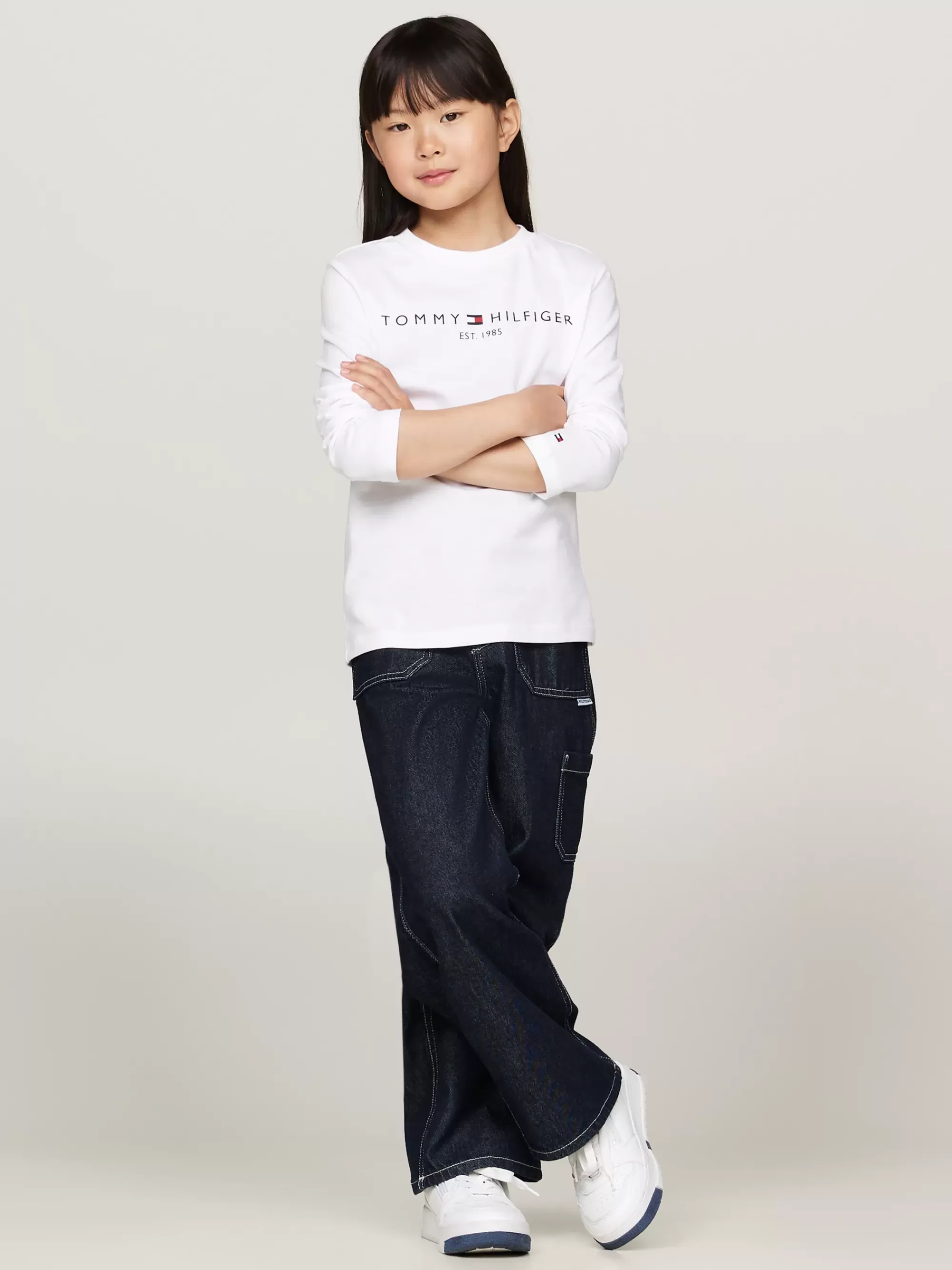 Tops & T-Shirts | T-Shirts & Polo's*Tommy Hilfiger Longsleeve T-shirt Met Logoprint WHITE