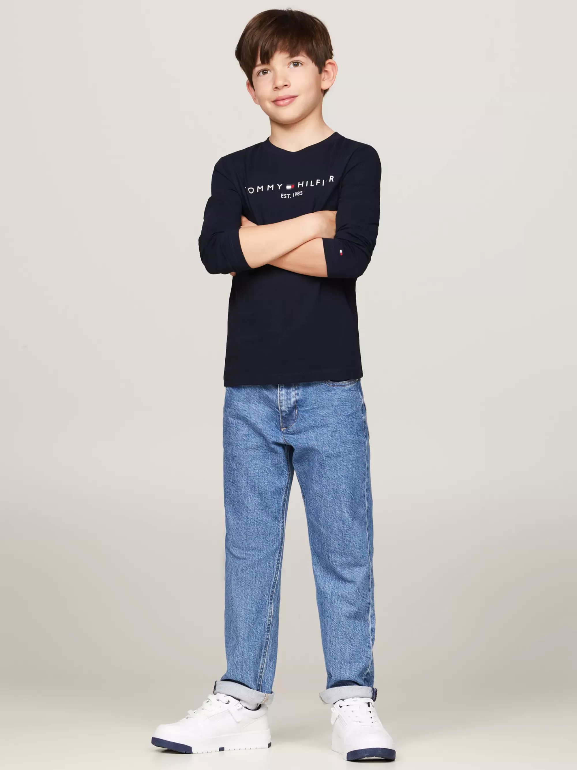 Tops & T-Shirts | T-Shirts & Polo's*Tommy Hilfiger Longsleeve T-shirt Met Logoprint DESERT SKY