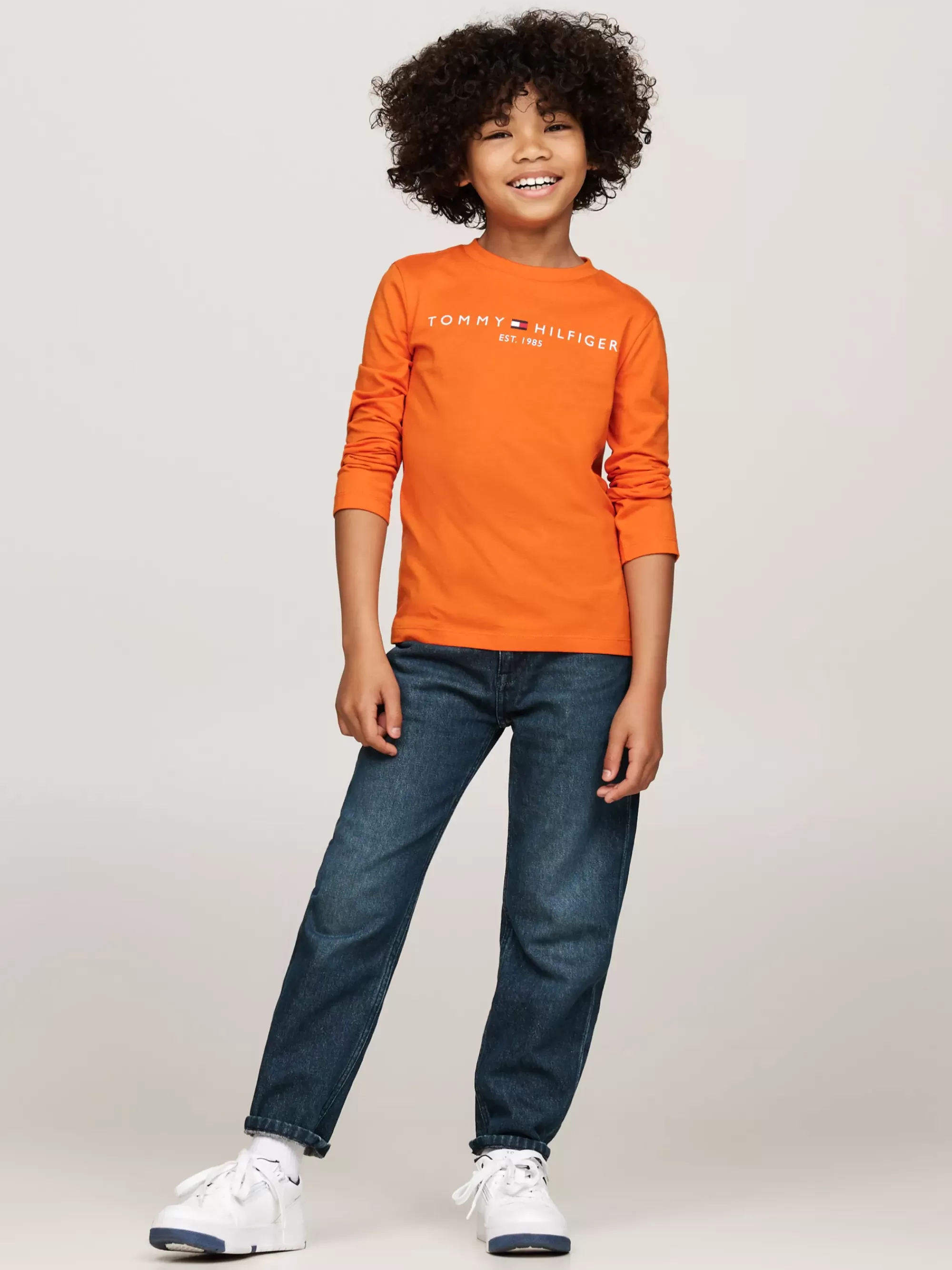Tops & T-Shirts | T-Shirts & Polo's*Tommy Hilfiger Longsleeve T-shirt Met Logoprint ORANGE THUNDER