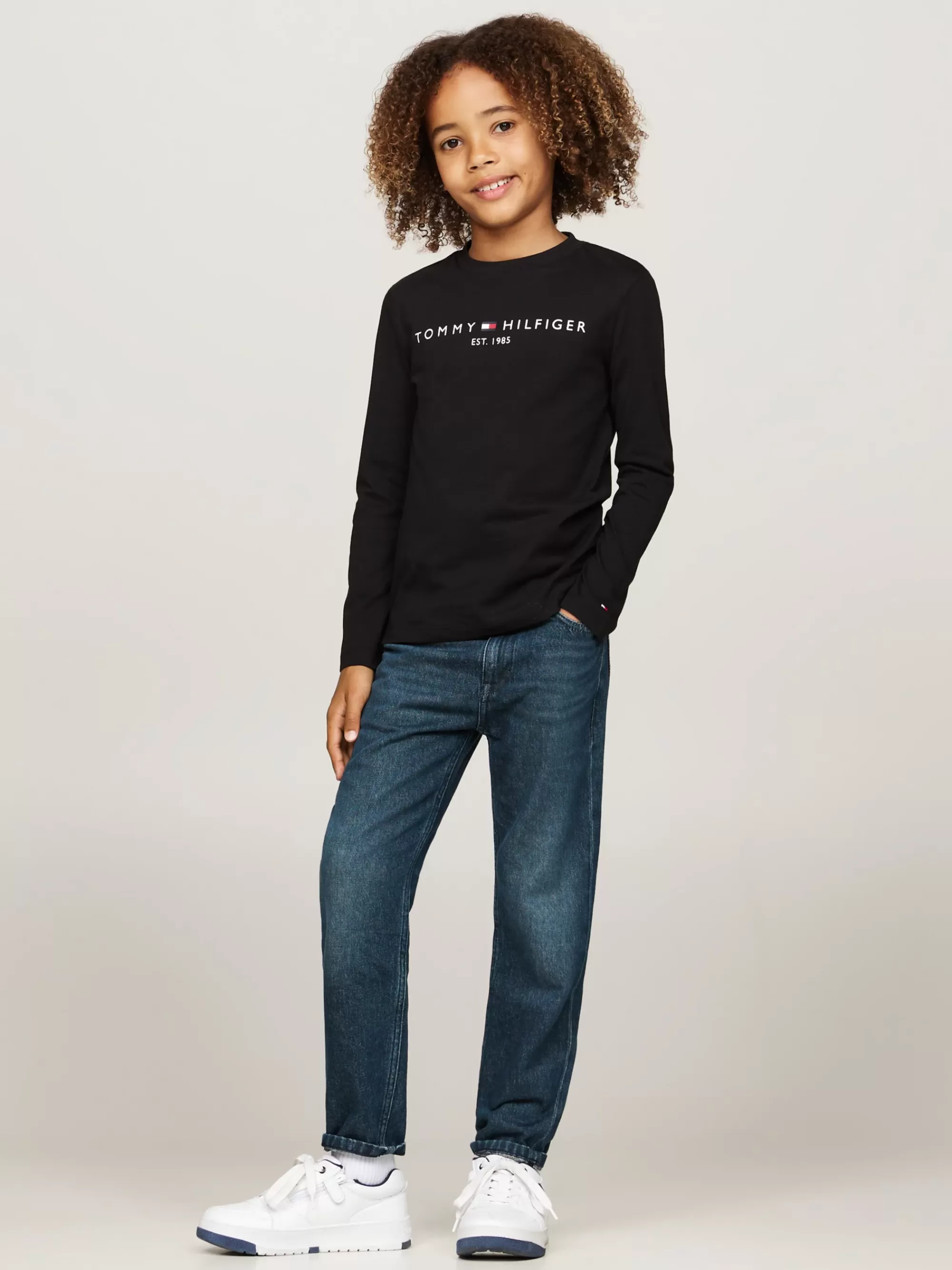 Tops & T-Shirts | T-Shirts & Polo's*Tommy Hilfiger Longsleeve T-shirt Met Logoprint BLACK