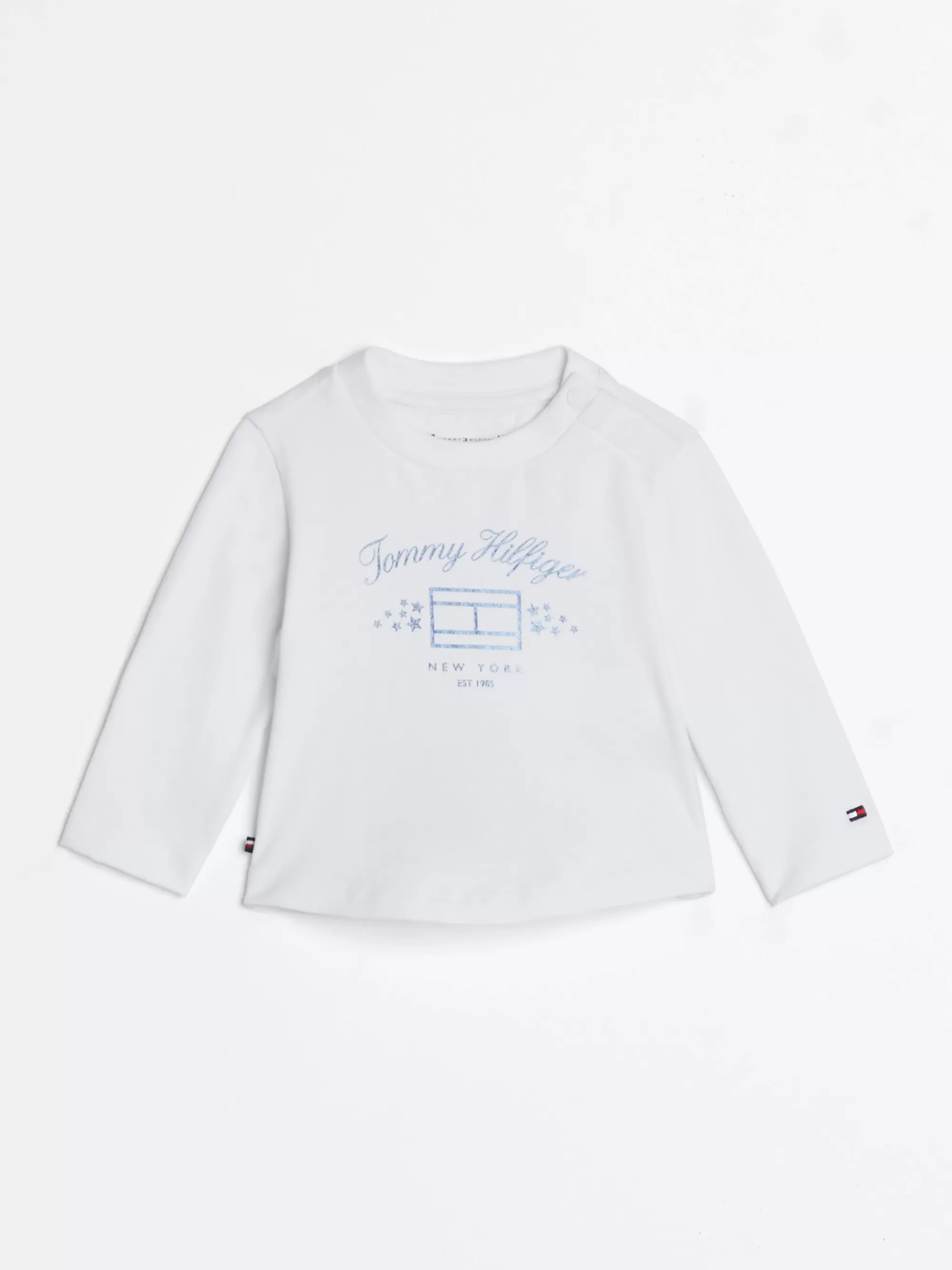 Meisjes | Jongens*Tommy Hilfiger Longsleeve T-shirt Met Metallic Logo WHITE
