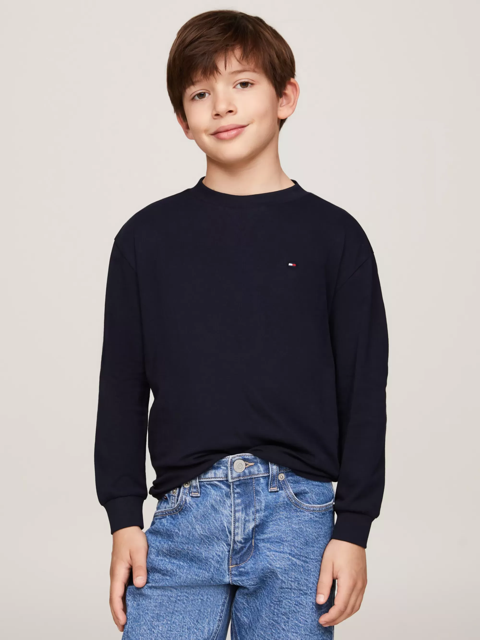 T-Shirts & Polo's*Tommy Hilfiger Longsleeve T-shirt Met Ronde Hals DESERT SKY