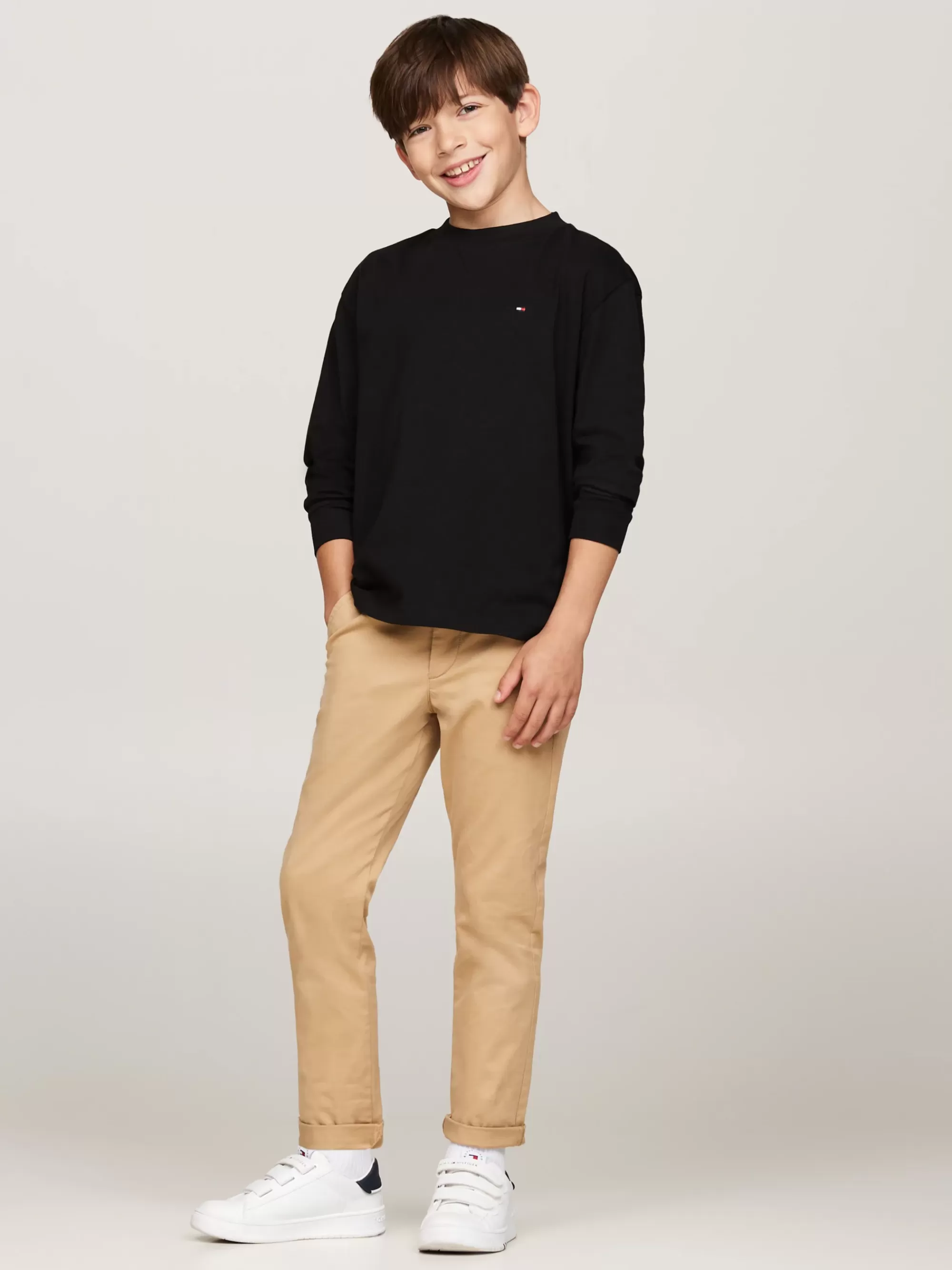 T-Shirts & Polo's*Tommy Hilfiger Longsleeve T-shirt Met Ronde Hals BLACK