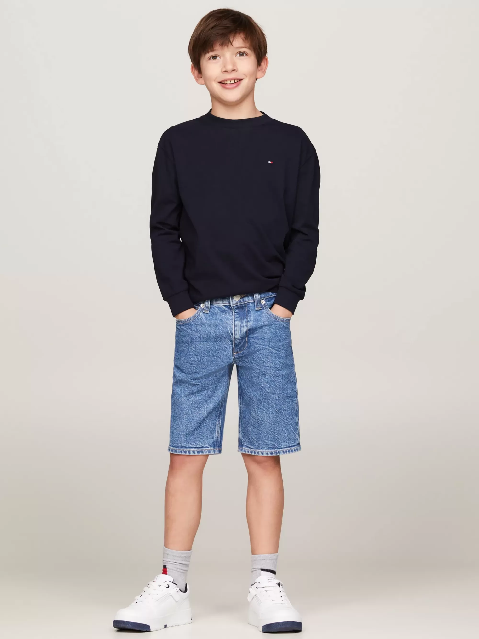 T-Shirts & Polo's*Tommy Hilfiger Longsleeve T-shirt Met Ronde Hals DESERT SKY
