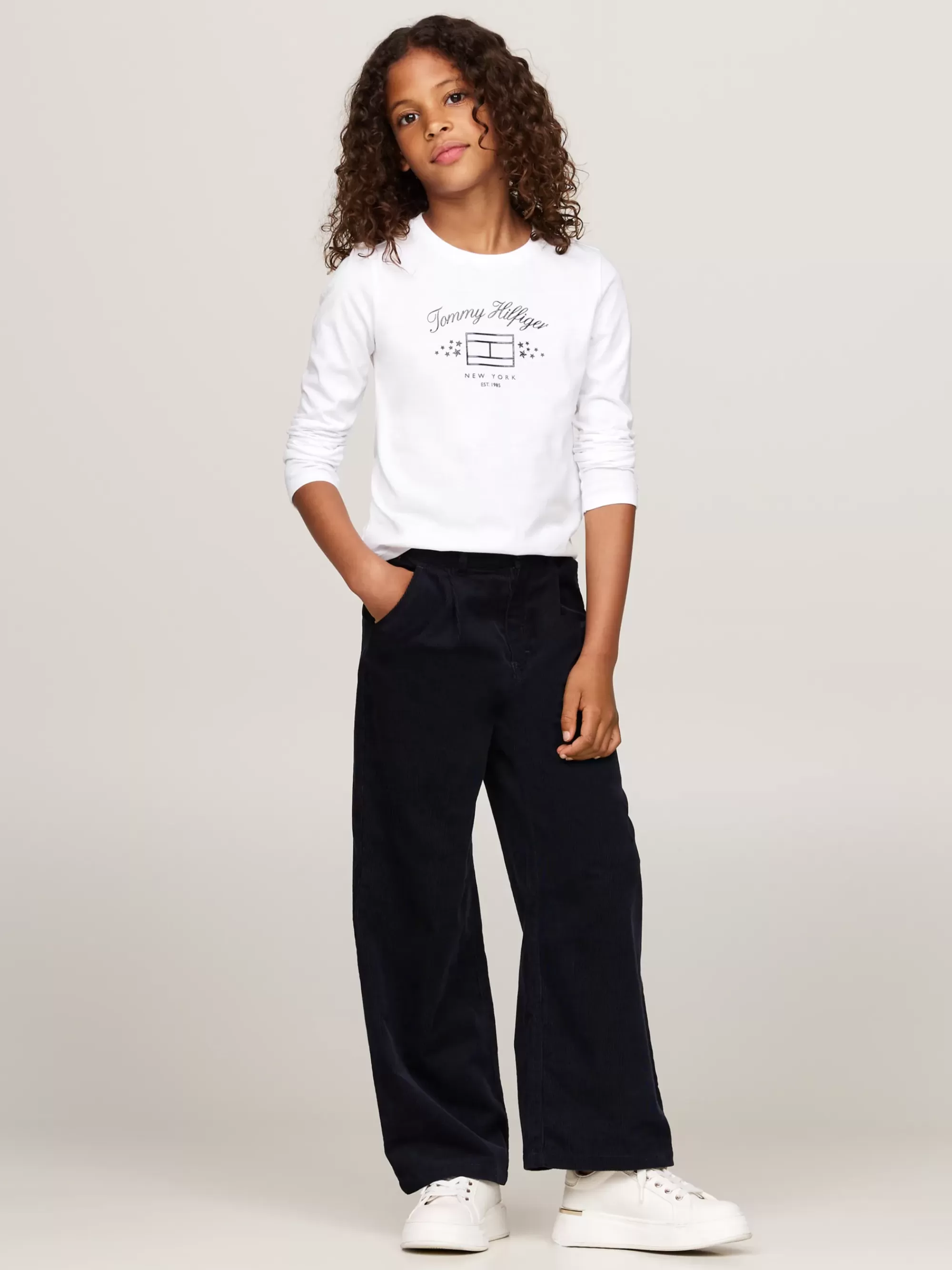 Tops & T-Shirts*Tommy Hilfiger Longsleeve T-shirt Met Vlagprint WHITE