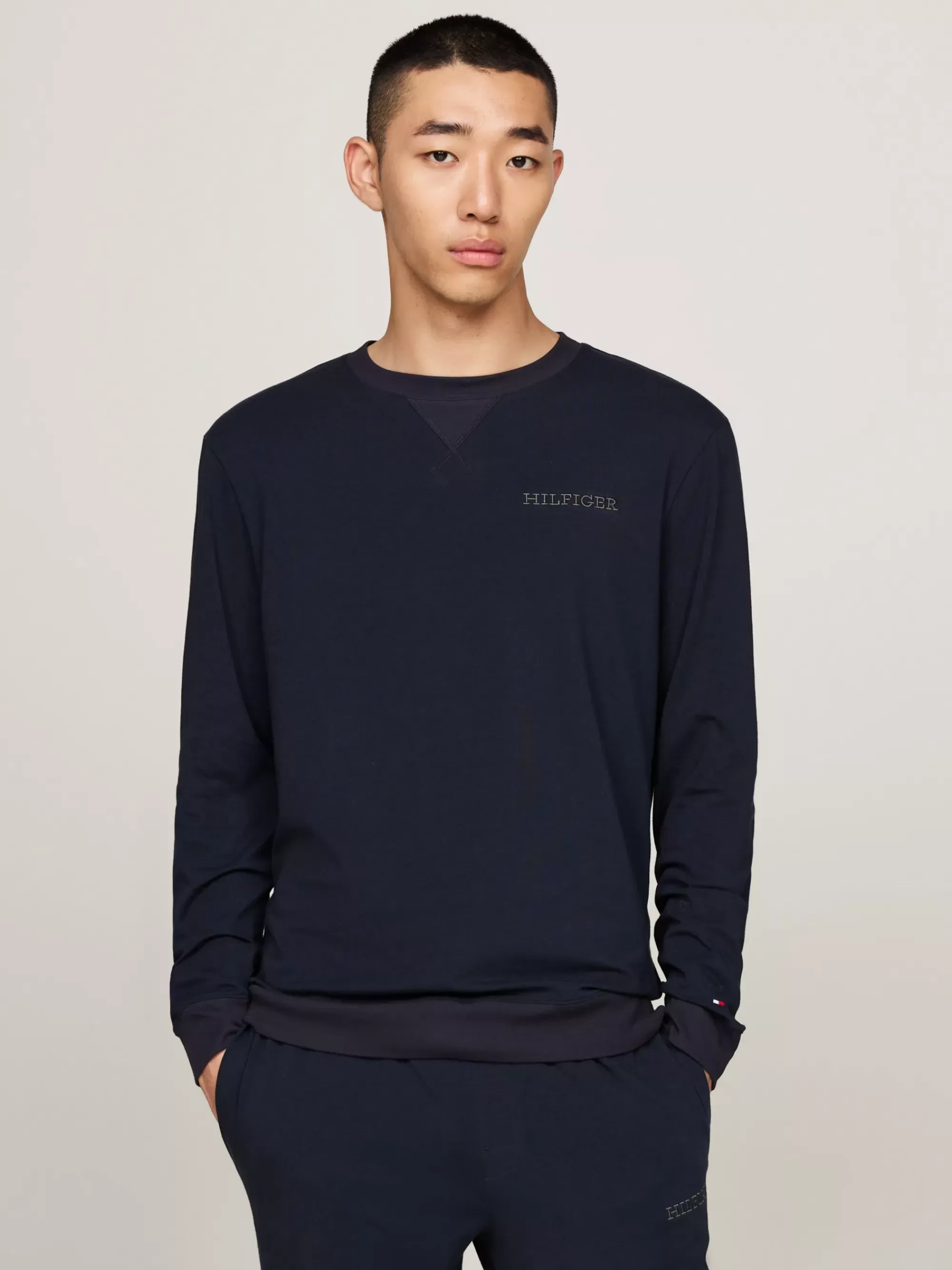 Loungewear*Tommy Hilfiger Loungesweatshirt Met Geborduurde Vlag DESERT SKY