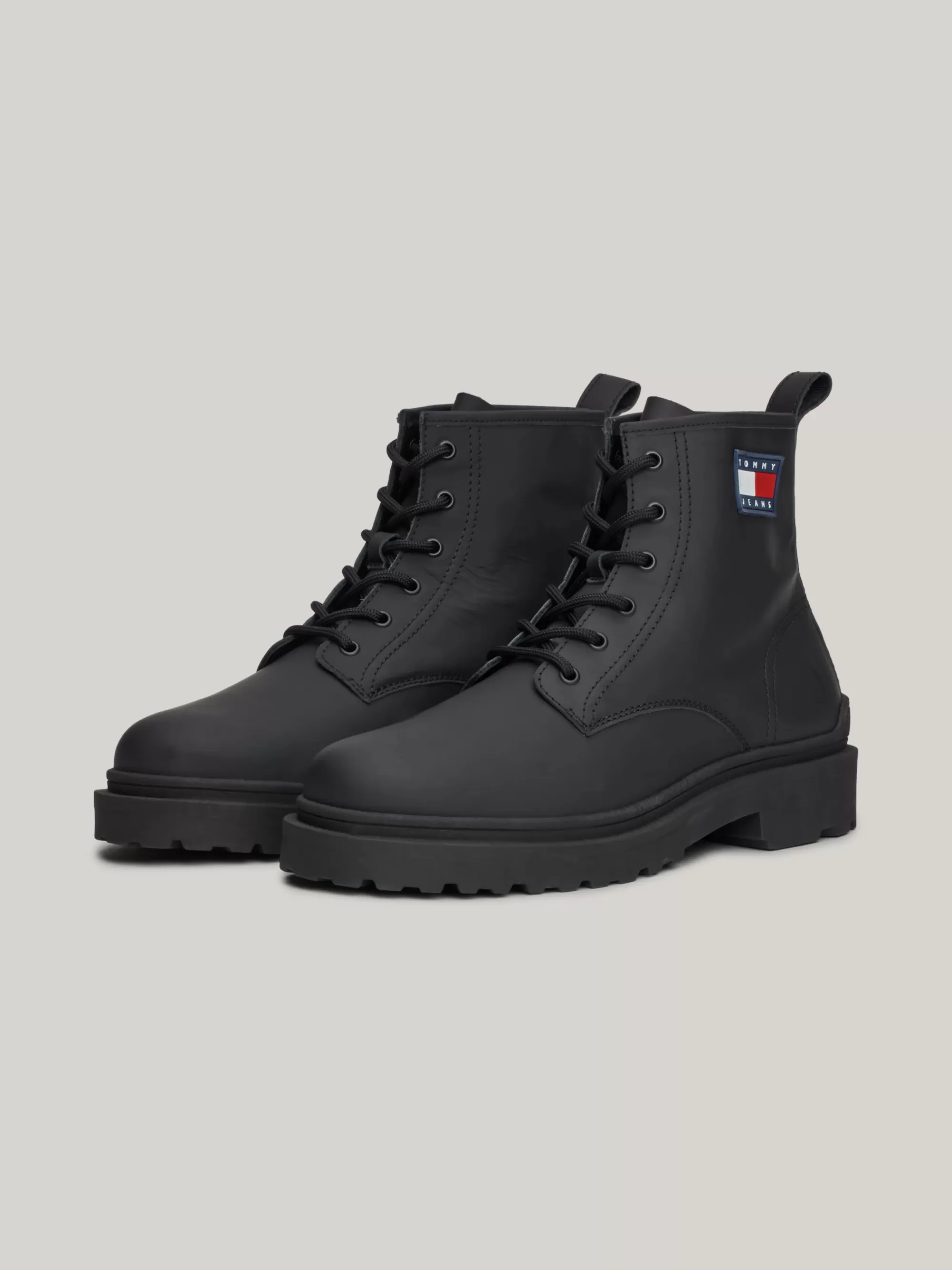 Veterboots | Laarzen*Tommy Hilfiger Matleren Veterlaars Met Profielzool BLACK