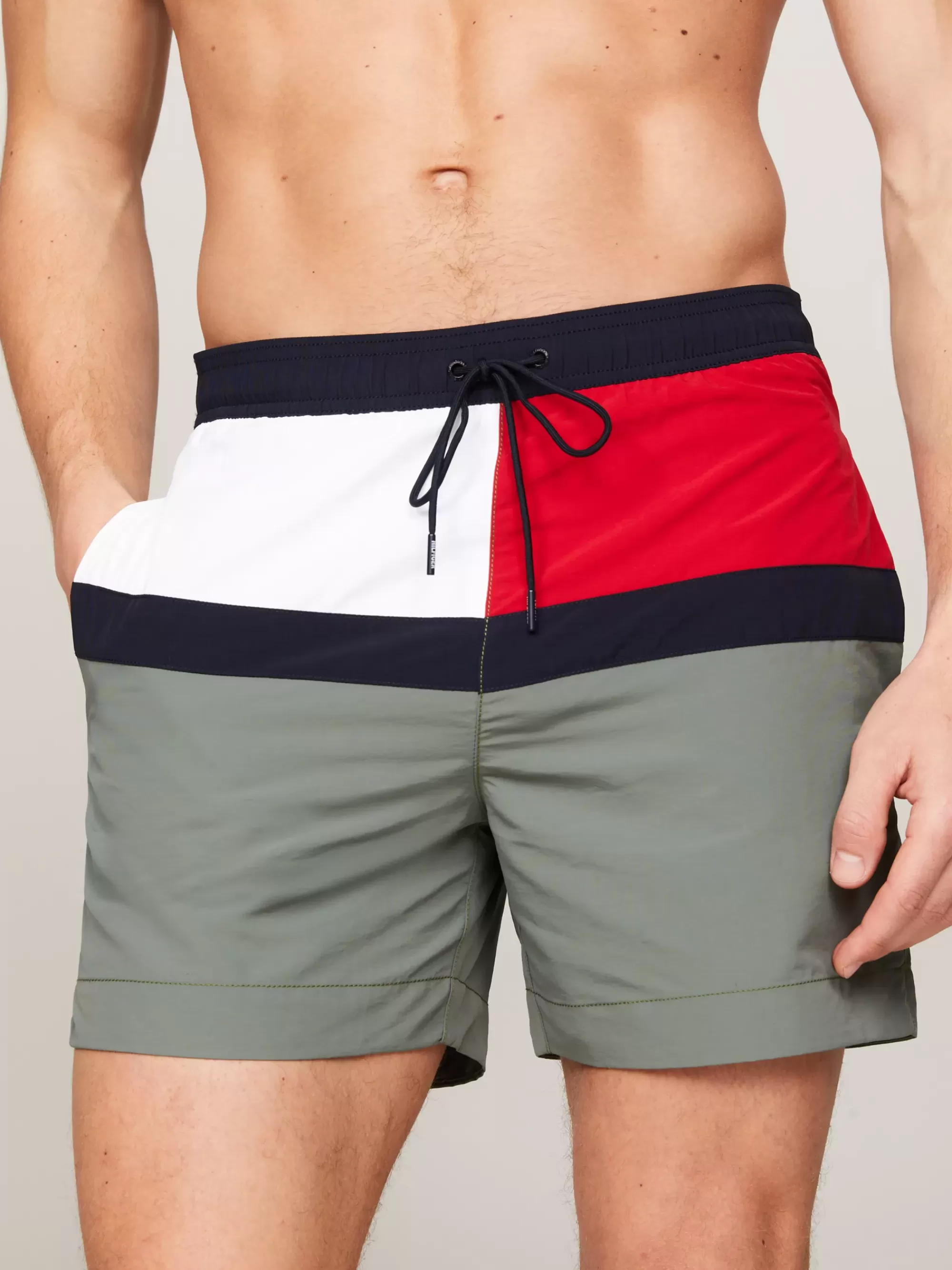Zwemkleding*Tommy Hilfiger Medium Lange Zwemshort Met Colour-blocking STONEWASH GREEN