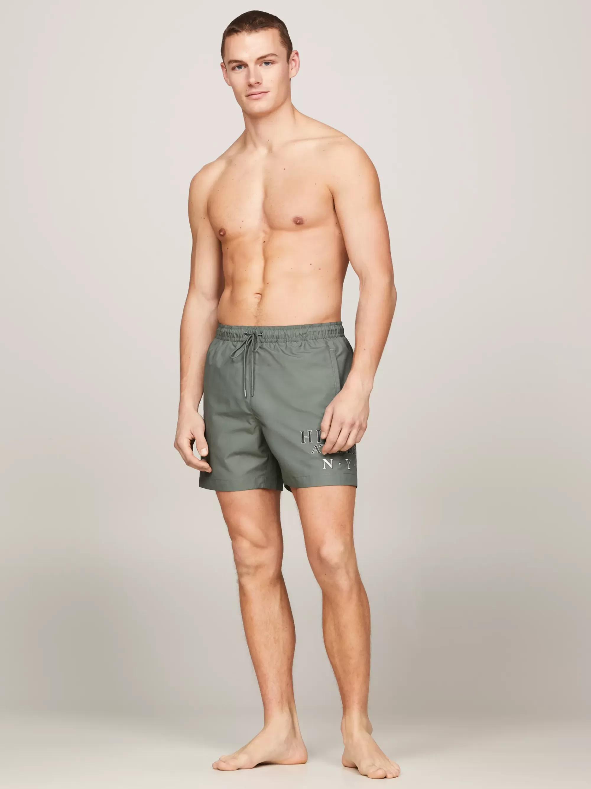 Zwemkleding*Tommy Hilfiger Medium Lange Zwemshort Met Hilfiger-logo STONEWASH GREEN