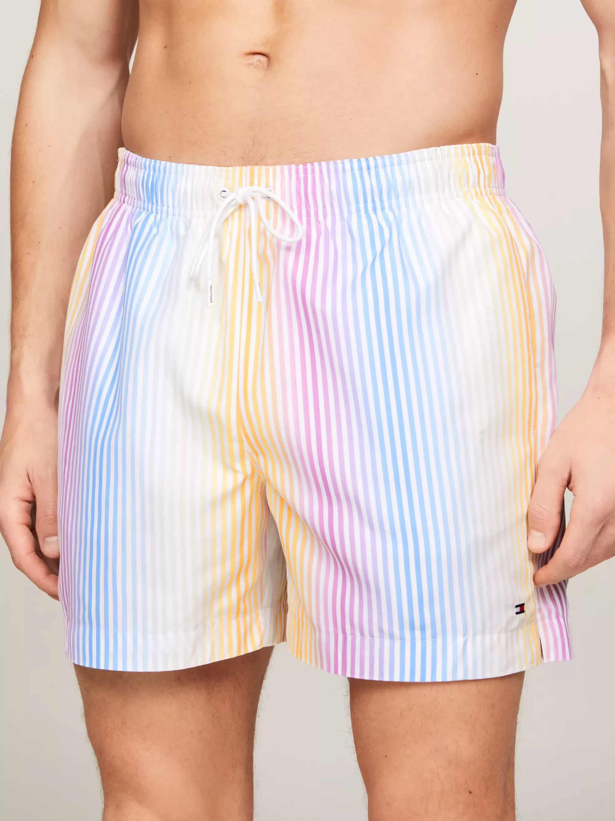 Zwemkleding*Tommy Hilfiger Medium Lange Zwemshort Met Print En Trekkoord TH OMBRE STRIPE MULTI