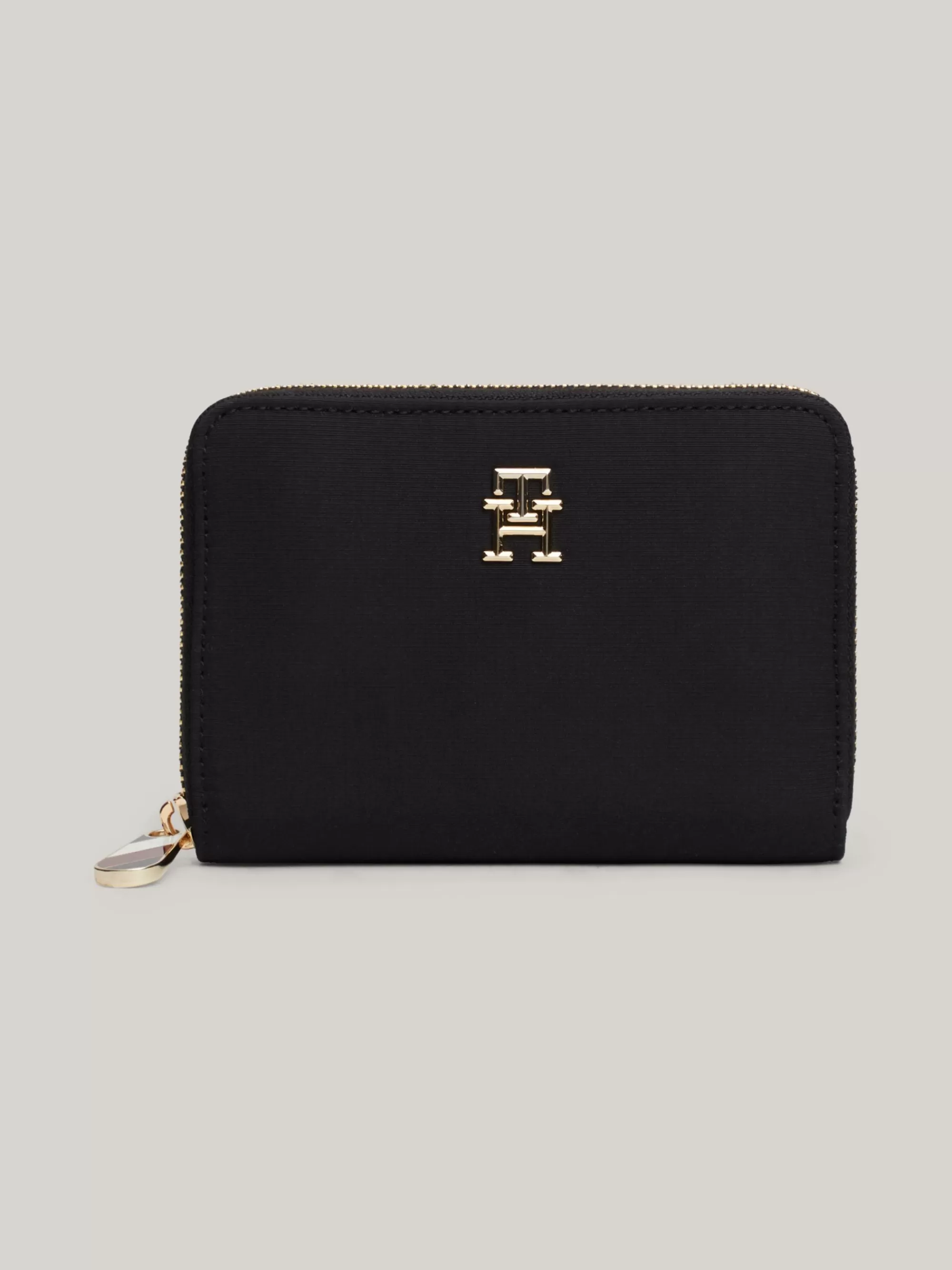Portemonnees & Sleutelhangers*Tommy Hilfiger Medium Portemonnee Met Rits En TH-monogram BLACK
