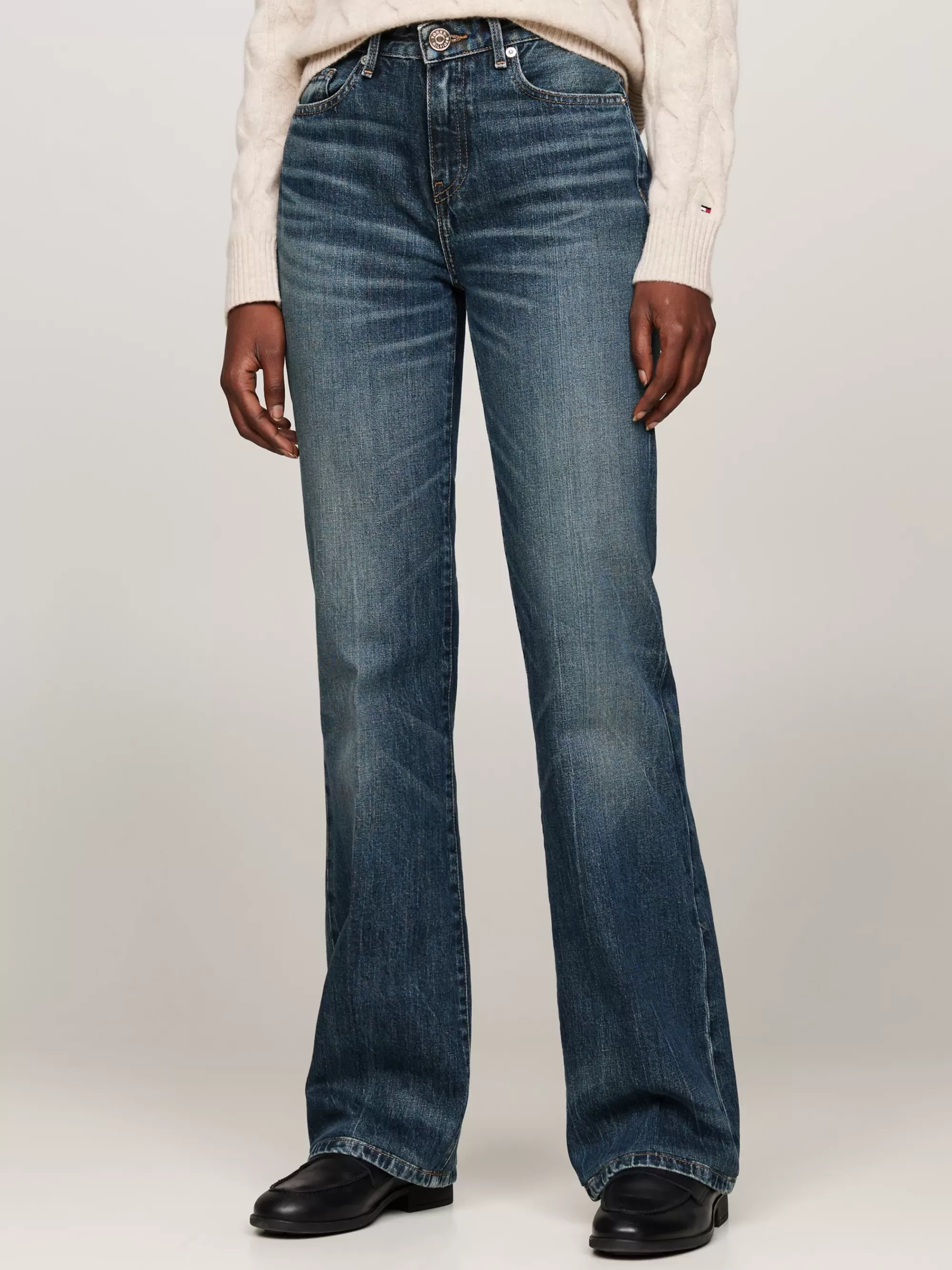 Jeans*Tommy Hilfiger Medium Rise Bootcut Jeans Met Fading KOA