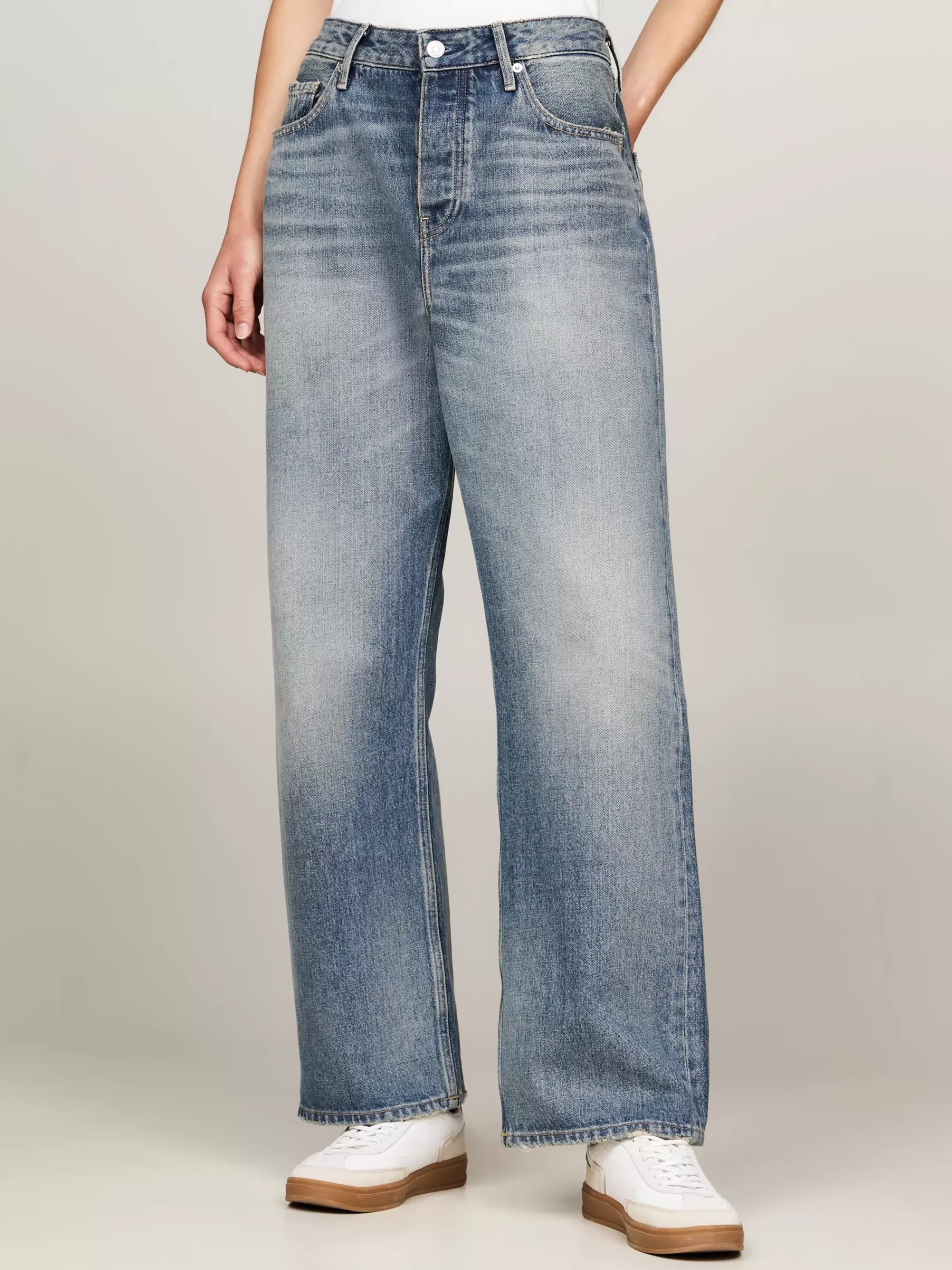 Jeans*Tommy Hilfiger Medium Rise Relaxed Straight Faded Jeans MEG