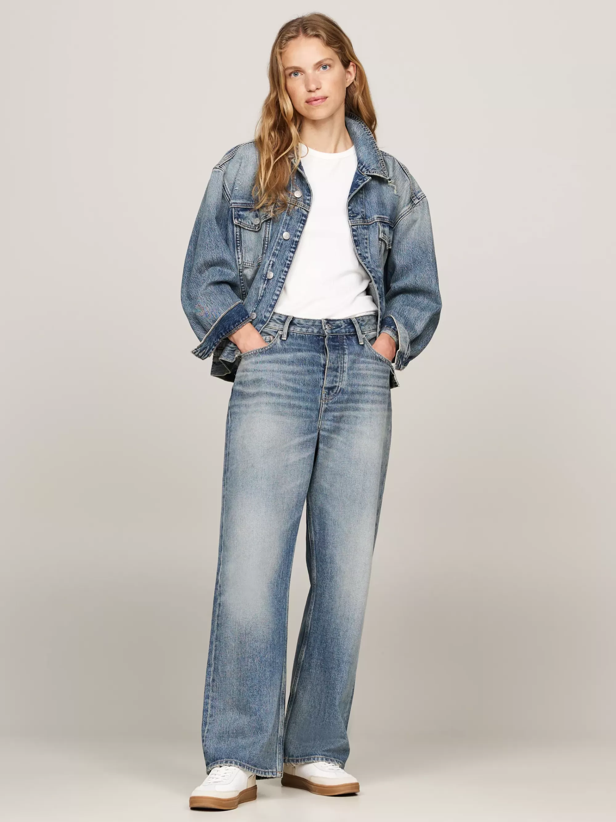 Jeans*Tommy Hilfiger Medium Rise Relaxed Straight Faded Jeans MEG