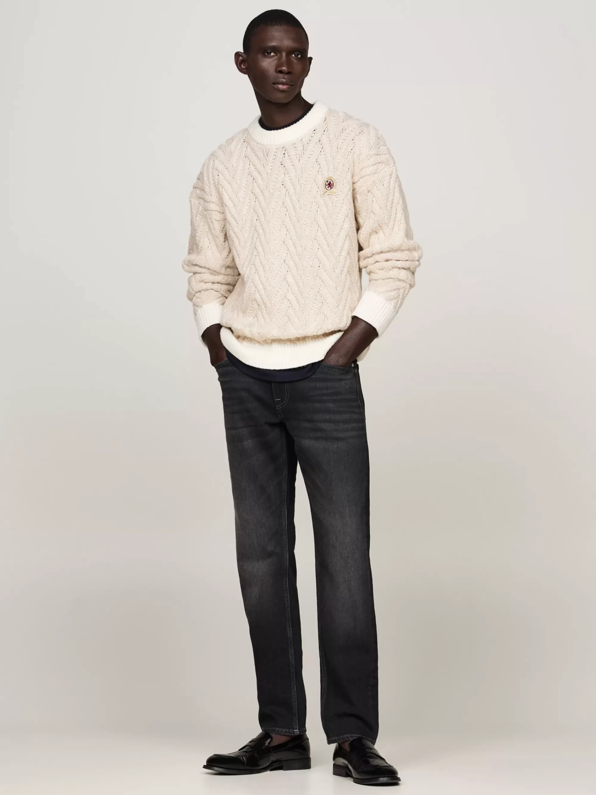 Jeans*Tommy Hilfiger Mercer Regular Straight Jeans Met Fading TUNDRA BLACK