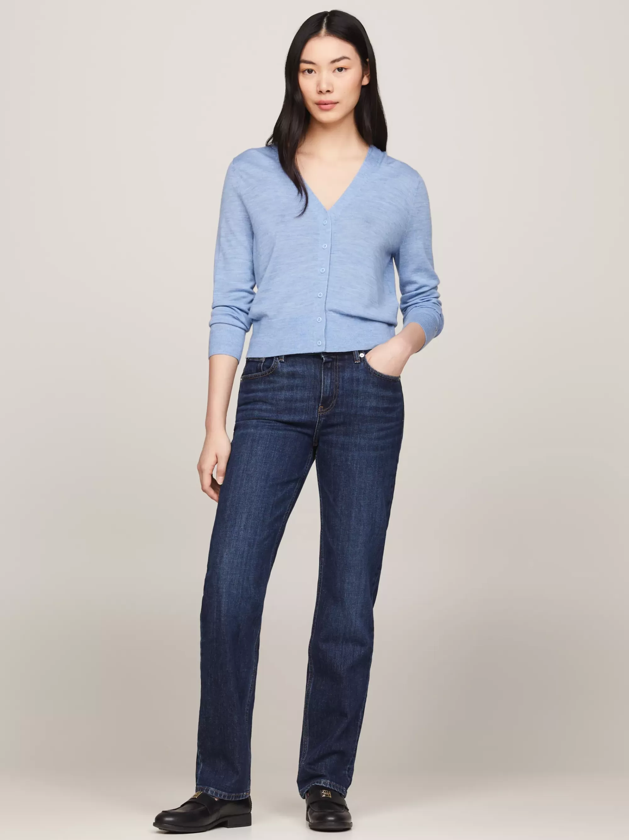 Vesten | Truien & Vesten*Tommy Hilfiger Merinowollen Vest Met V-hals VESSEL BLUE