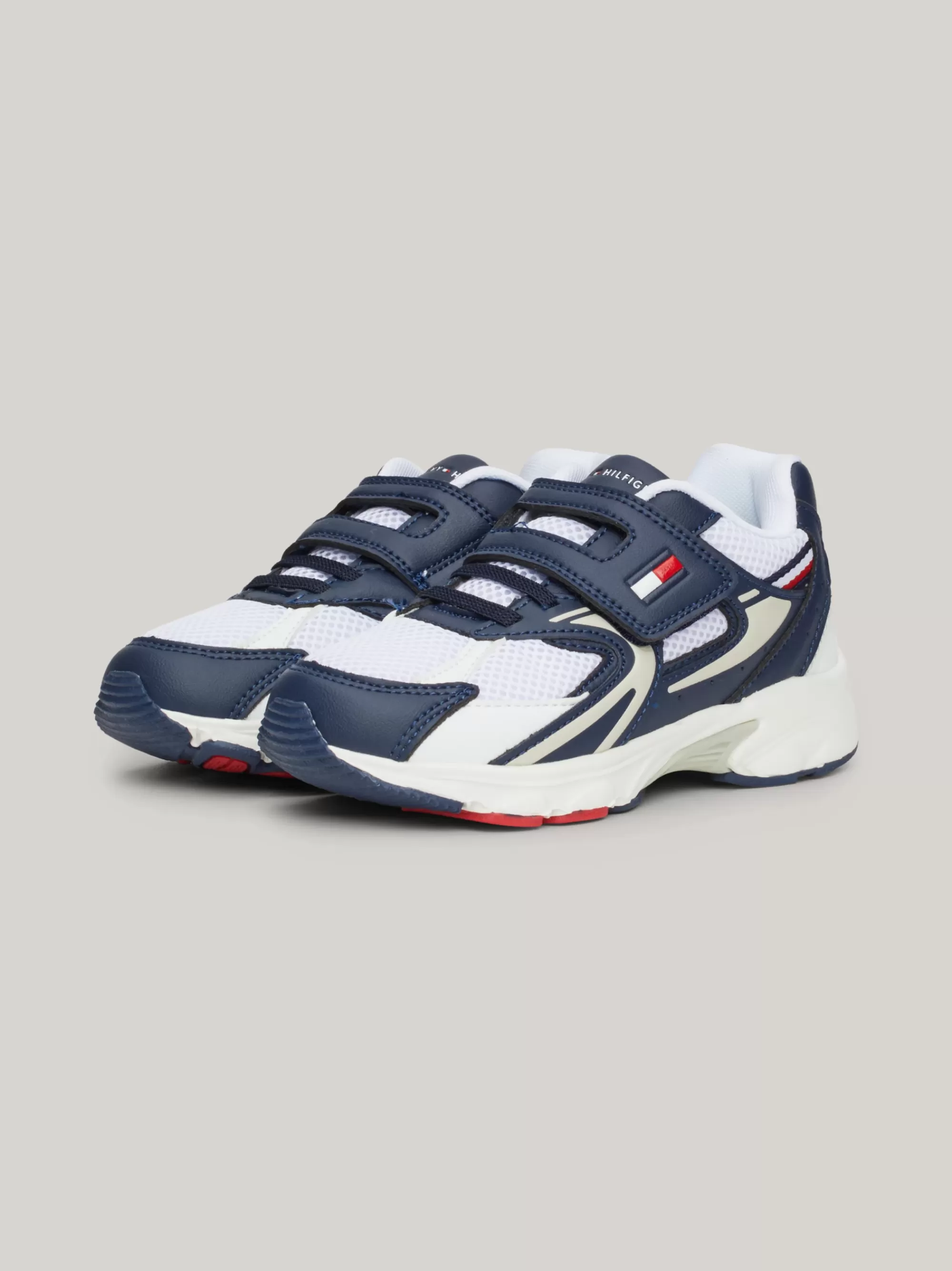 Schoenen & Accessoires*Tommy Hilfiger Mesh Colour-blocked Sneaker Met Klittenband BLUE / WHITE